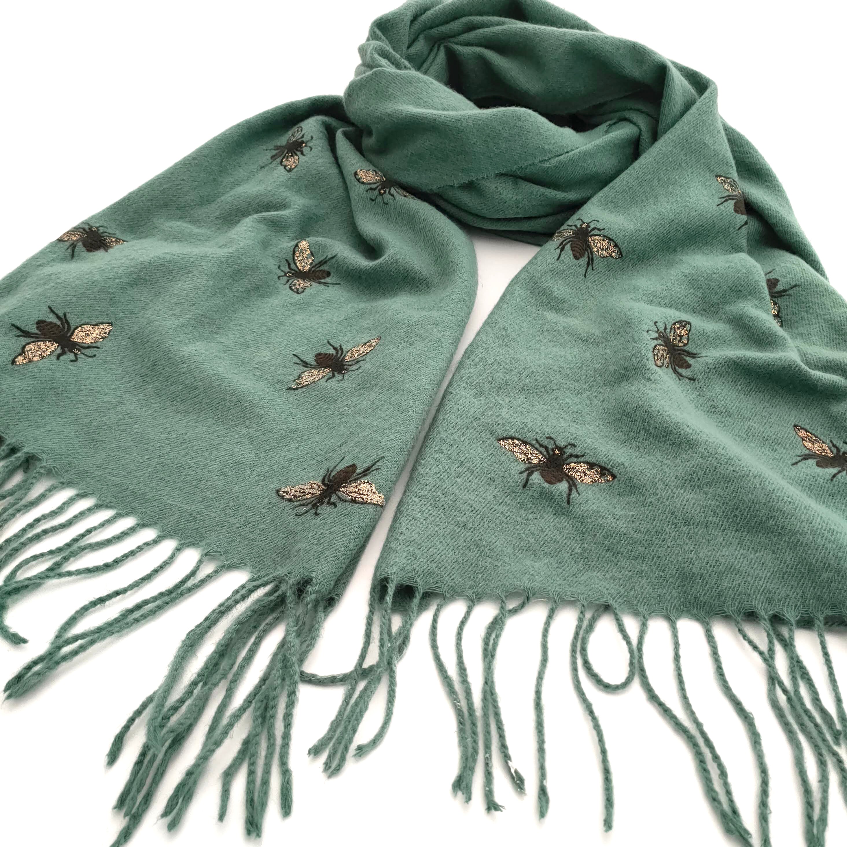Remo Glitter Bee Pashmina Style Scarf - Elegant Sparkling Shawl for Women, Perfect for Parties, Weddings & Evening Events