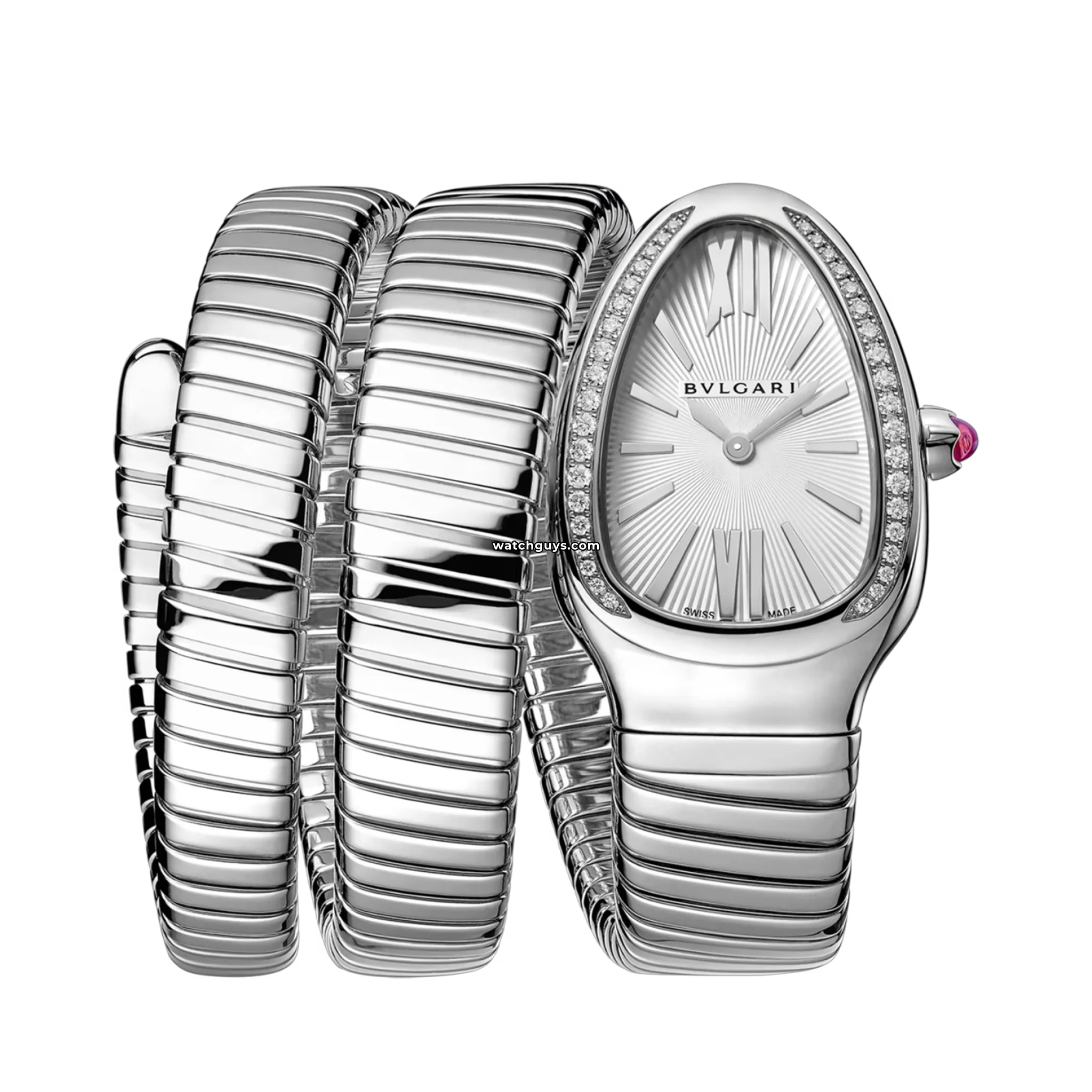 Bvlgari Serpenti Tubogas 101910 Stainless Steel Watch for Women - Luxury Italian Designer Timepiece for Business, Party & Everyday Wear