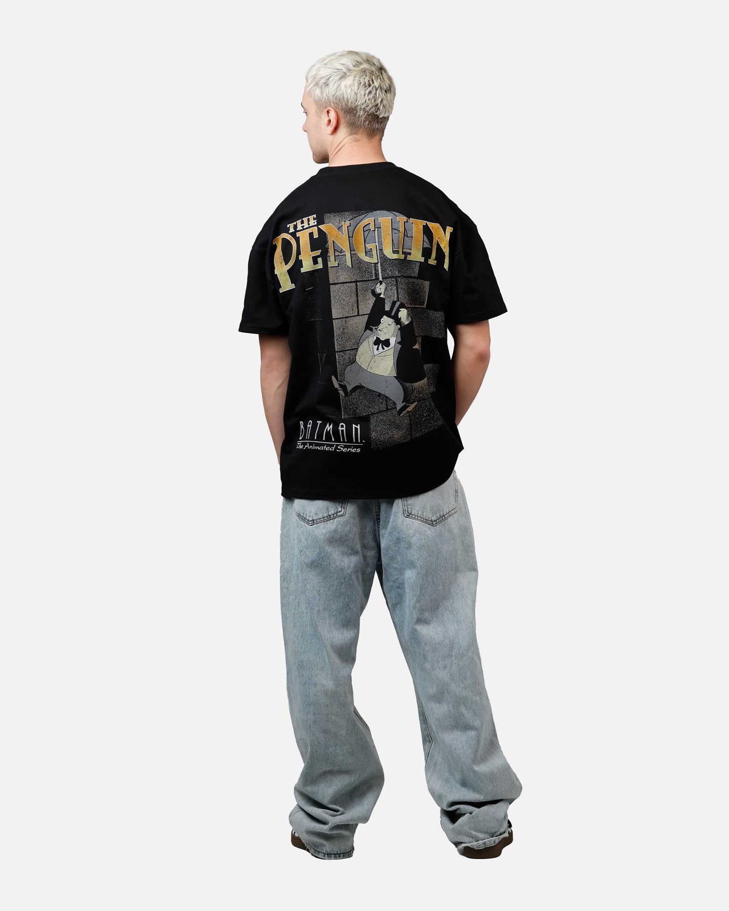 DC The Penguin Heavyweight Graphic T-Shirt for Men - Black Cotton Vintage Tee - Perfect for Casual Wear, Cosplay & Comic Con