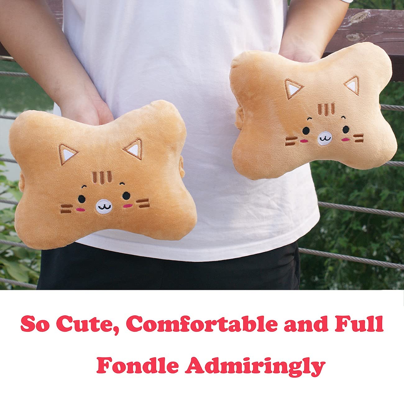 Sexysamba Car Headrest Pillow - 2PCS Ultra Soft Neck Support Cushion for Driving, Travel & Home Use - Cartoon Tiger Design Ergonomic Car Seat Pillow for Comfort & Pain Relief - Perfect for Long Road Trips, Office Naps & Airplane Travel