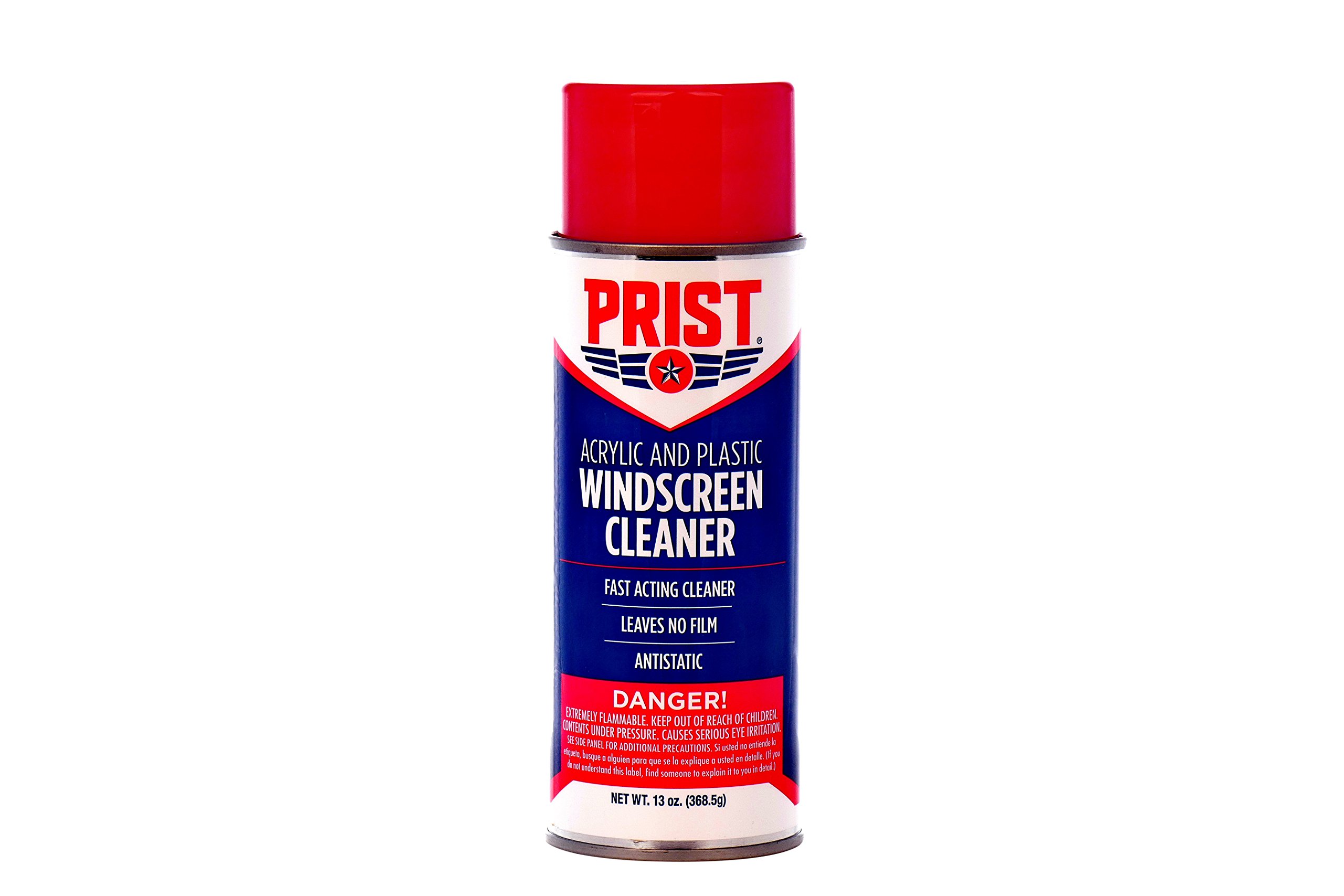 PRIST Premium Windshield Cleaner Aerosol Spray - Fast Streak-Free Cleaning for Car, Truck & Motorcycle Windows - Ideal for Road Trips & Winter Driving