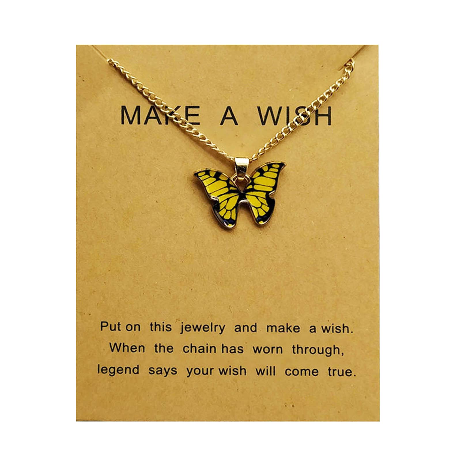 Boddenly Acrylic Butterfly Pendant Necklace - Dainty Clavicle Chain Jewelry for Women, Elegant Simple Pendant Accessories - Perfect for Date Night, Wedding Gift & Everyday Wear