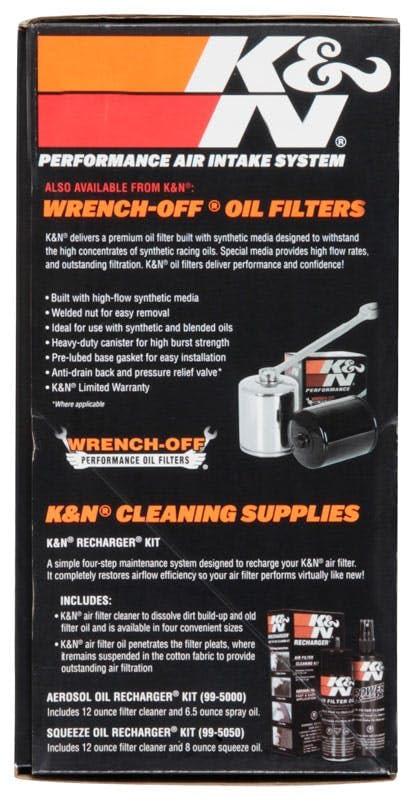 K&N RK-3952S High-Performance Air Intake System for Harley Davidson Motorcycles - 1 Pack - Improves Engine Power & Fuel Efficiency for Cruiser Bikes