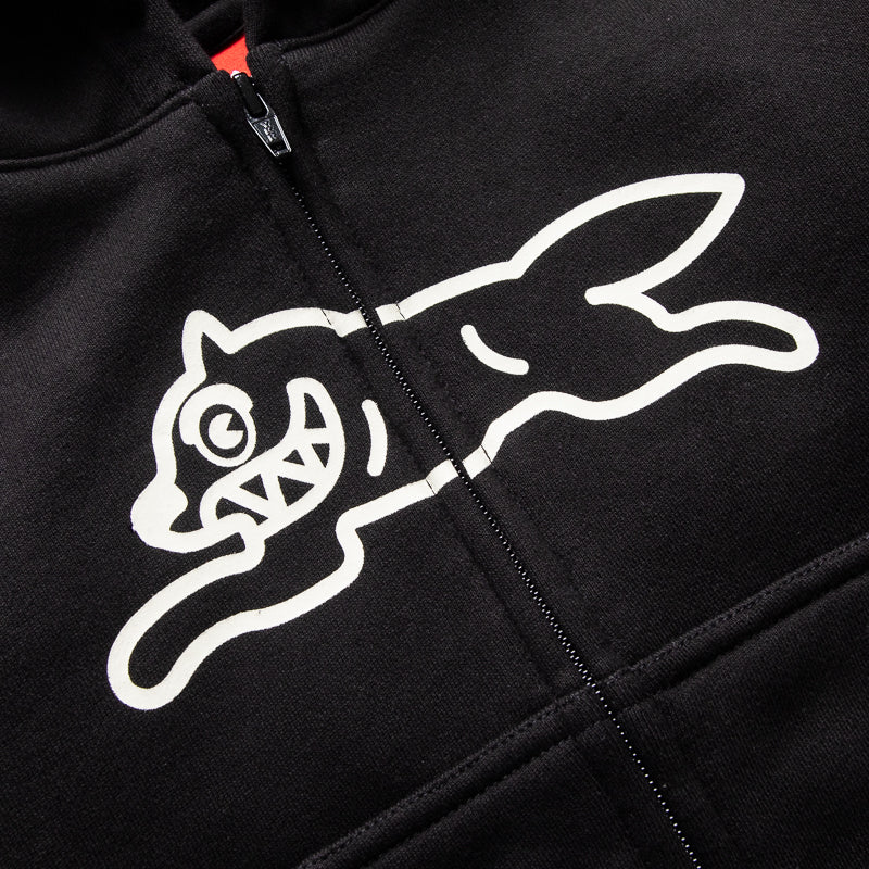 Kids Ice Cream Dog Town Zip Front Hoodie - Black | Cute Pullover for Boys & Girls | Perfect for School, Playdates & Outdoor Activities