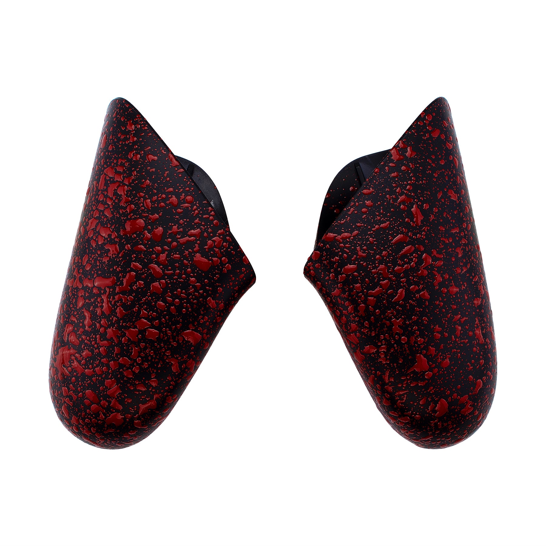 eXtremeRate Textured Red Replacement Handle Grips for Nintendo Switch Pro Controller - 3D Splashing DIY Hand Grip Shell (Controller Not Included) GRP314 - Perfect for Gaming, Customization & Enhanced Comfort
