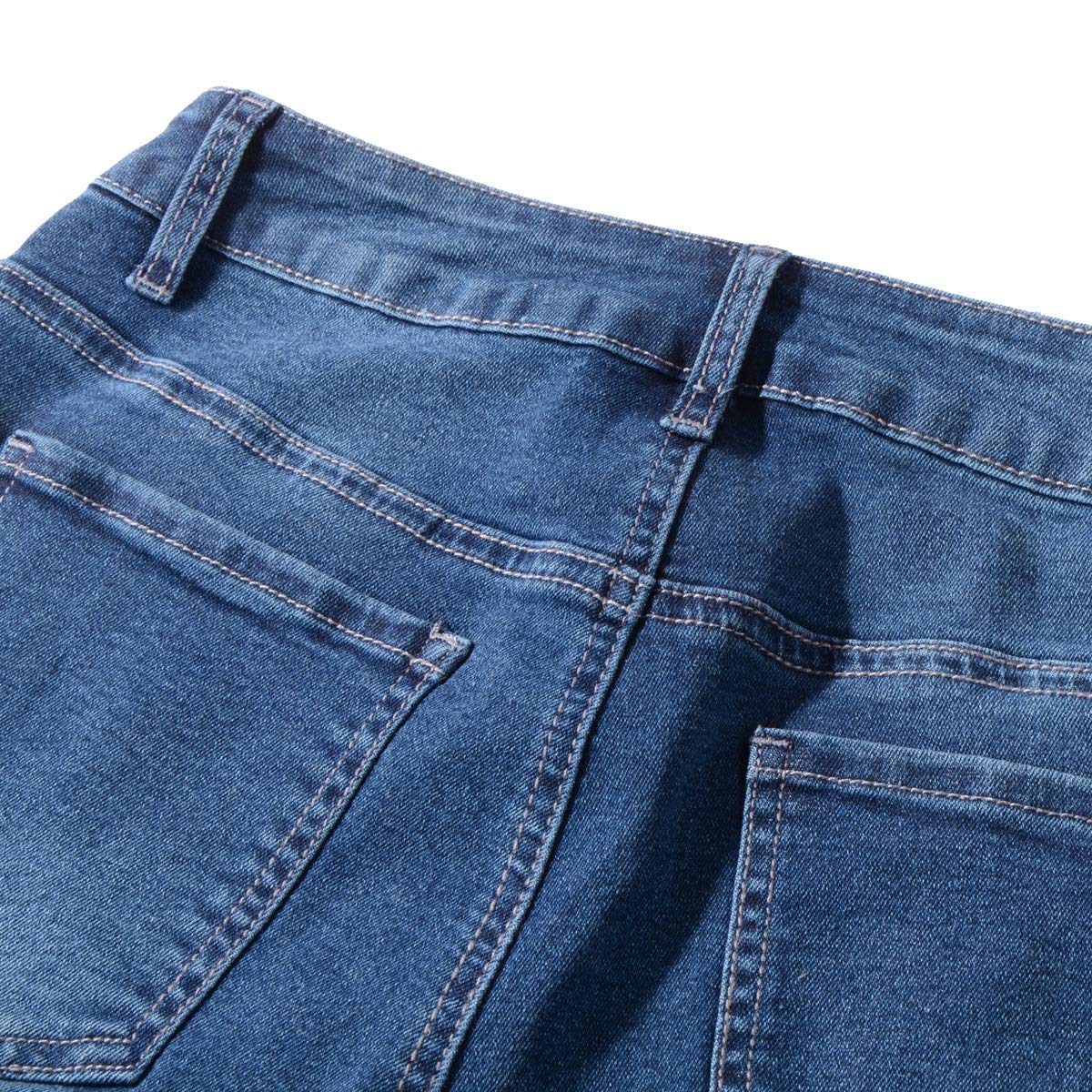 Vanberfia Women's Stretchy Denim Mid Rise Jean Shorts with Pockets - Comfortable & Stylish Casual Shorts for Summer, Beach, Travel & Everyday Wear