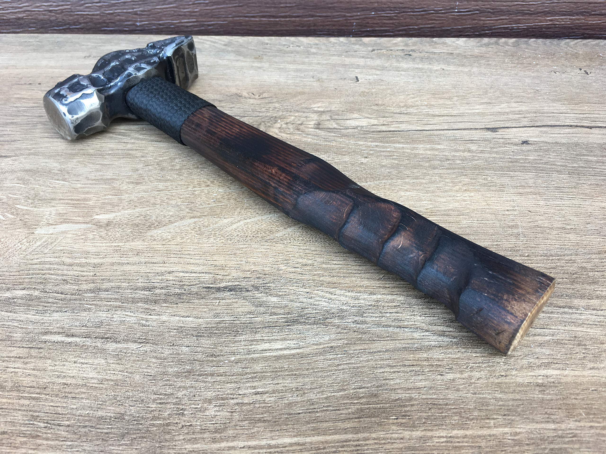 Hand Forged Steel Hammer - Viking Axe & Blacksmith Tool for Men | Durable Iron Gift for Him, Birthday Present for Handyman | Perfect for DIY Projects, Woodworking & Outdoor Adventures
