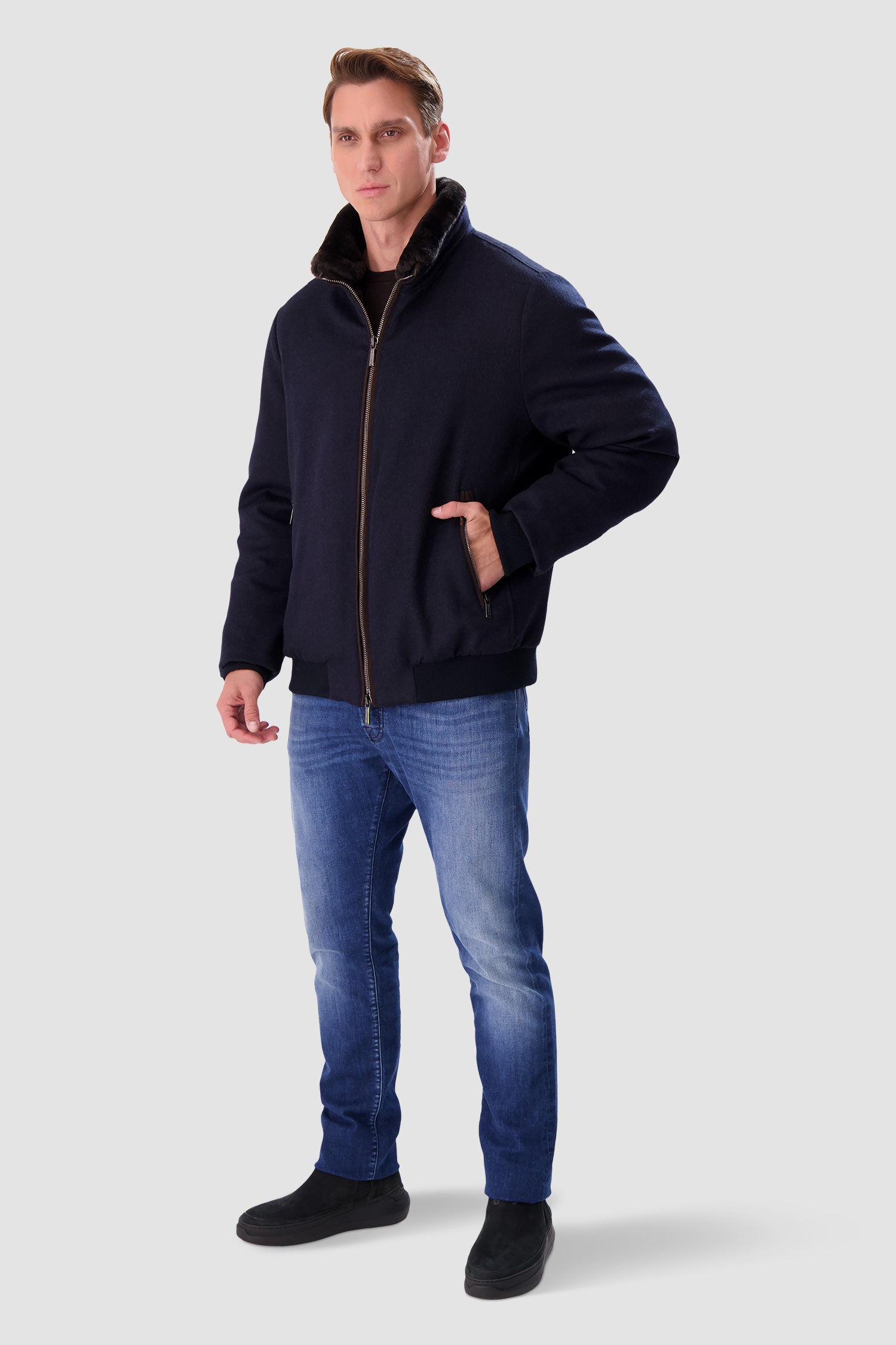 Moorer Blue Grey BELLATI LS9 Jacket - Lightweight Waterproof Windbreaker for Men & Women - Perfect for Hiking, Camping & Outdoor Adventures