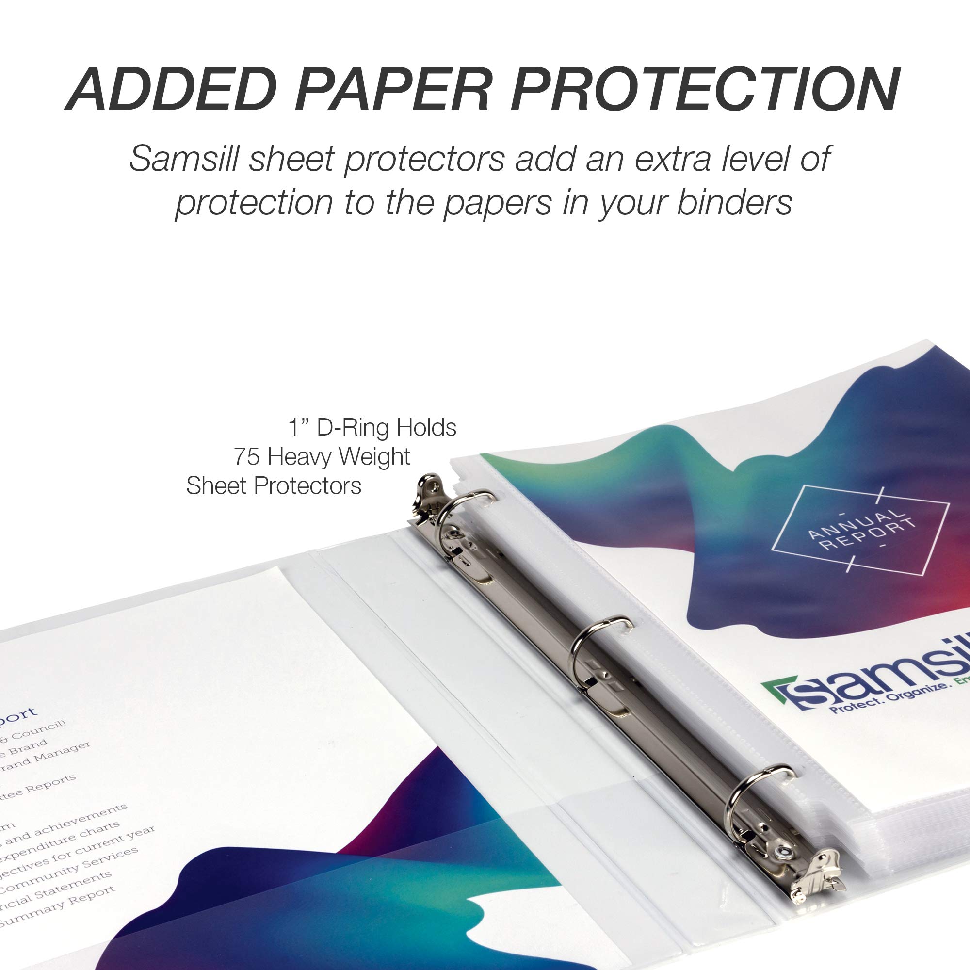 Samsill 1 Inch Durable White 3-Ring Binder with Clear View Cover - 12 Pack, Holds 225 Sheets Each - Made in USA - Perfect for School, Office & Document Organization