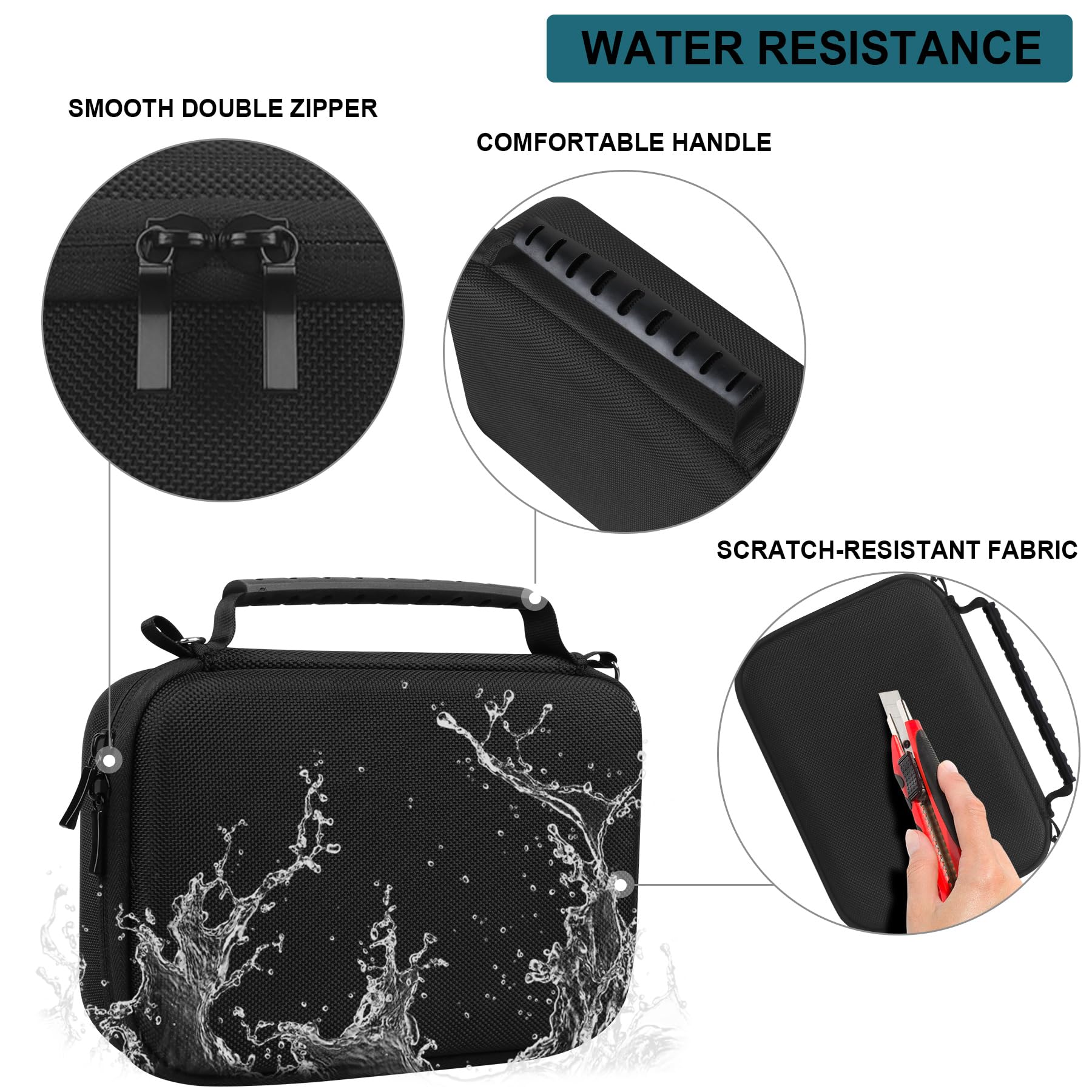 Sony ZV-1F / ZV-1 / ZV-1 II Camera Hard Travel Case - Waterproof Protective Bag for Vlogging Accessories, Tripod & Microphone with Extra Zipper Pocket for Battery Charger - Perfect for Travel, Outdoor Shooting & Studio Use (Black)