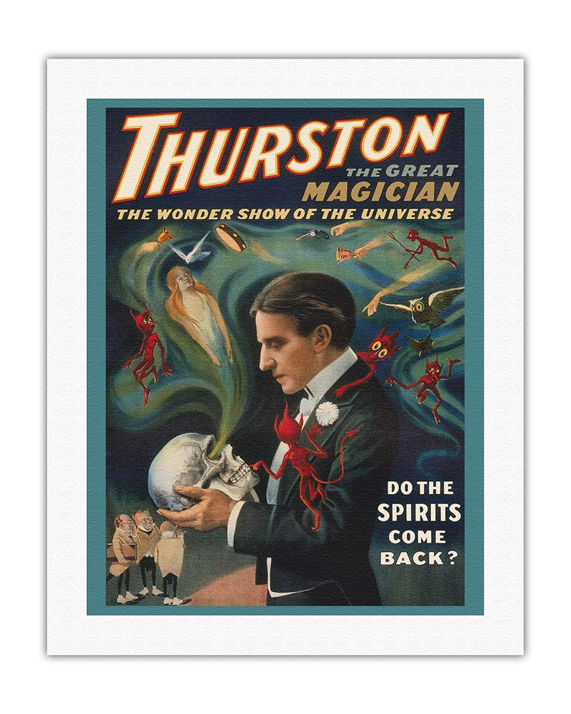 Thurston The Great Magician Vintage Magic Poster 1915 - 20x26 Inch Fine Art Rolled Canvas Print - Spiritualism & Illusion Wall Decor for Magic Shows, Theater Rooms, and Vintage Collectors