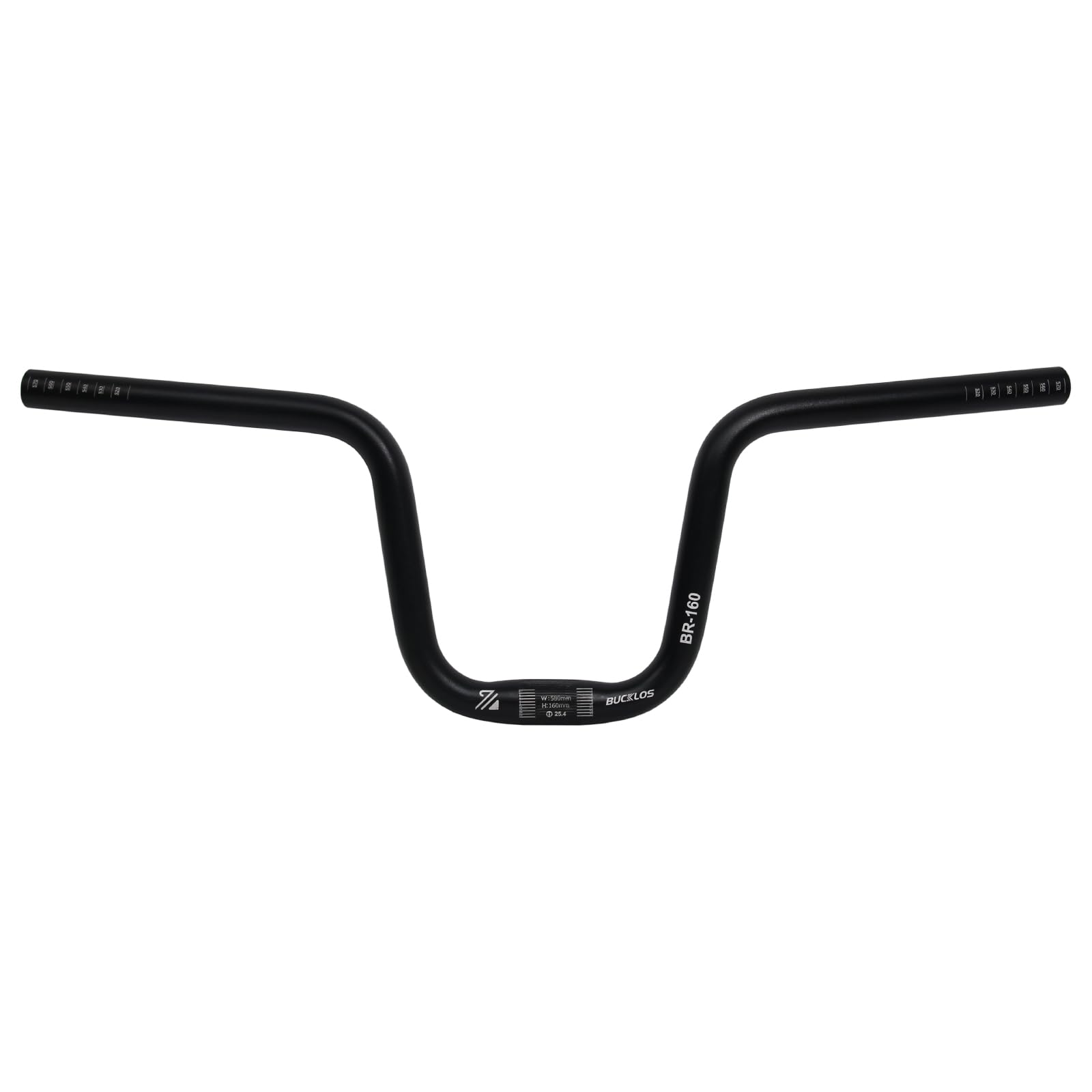 BUCKLOS 25.4mm High Riser Bike Handlebars - 120mm/160mm Rise, 580mm Width Aluminum Alloy MTB Handlebars for Mountain Bikes, Folding Bikes, E-Bikes & Commuter Bikes | Perfect for Trail Riding, Urban Commuting & Off-Road Adventures
