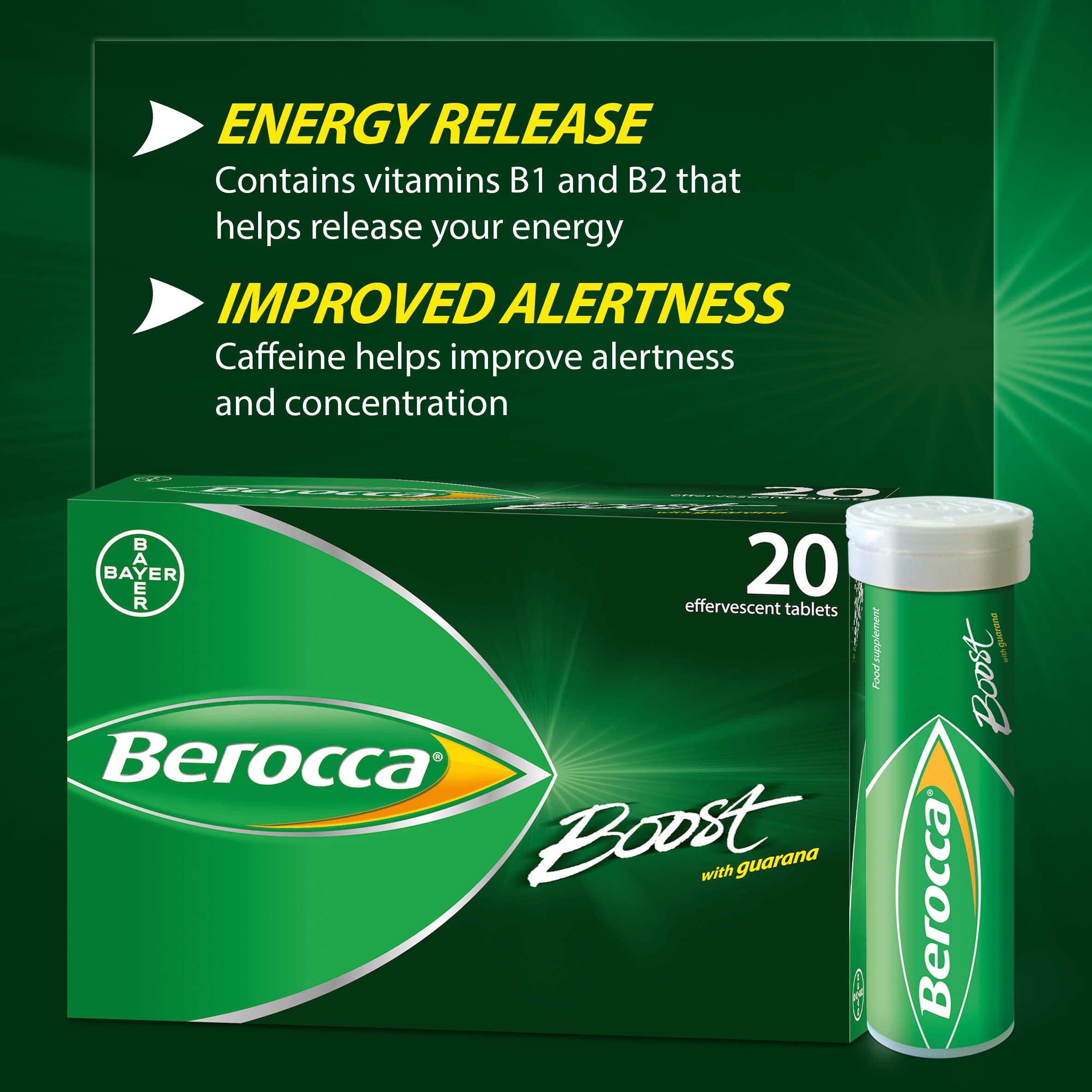 Berocca Boost Effervescent Multivitamin Tablets - 10 Count | Energy & Immune Support | Perfect for Workout Recovery & Daily Wellness