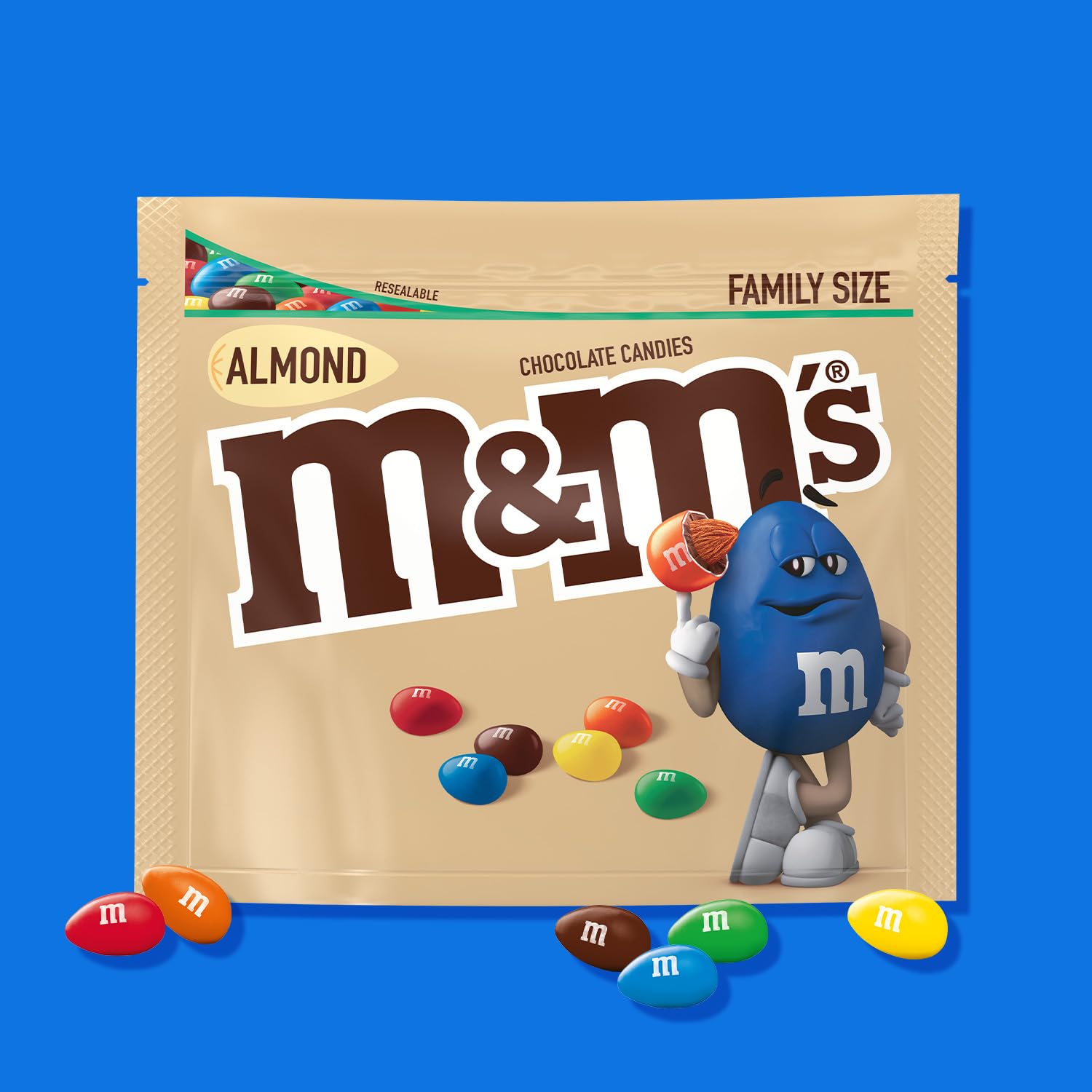 M&M'S Almond Milk Chocolate Candy - 8.6 oz Sharing Size Bag | Bulk Chocolate Snacks for Parties, Halloween Treats & Office Sharing