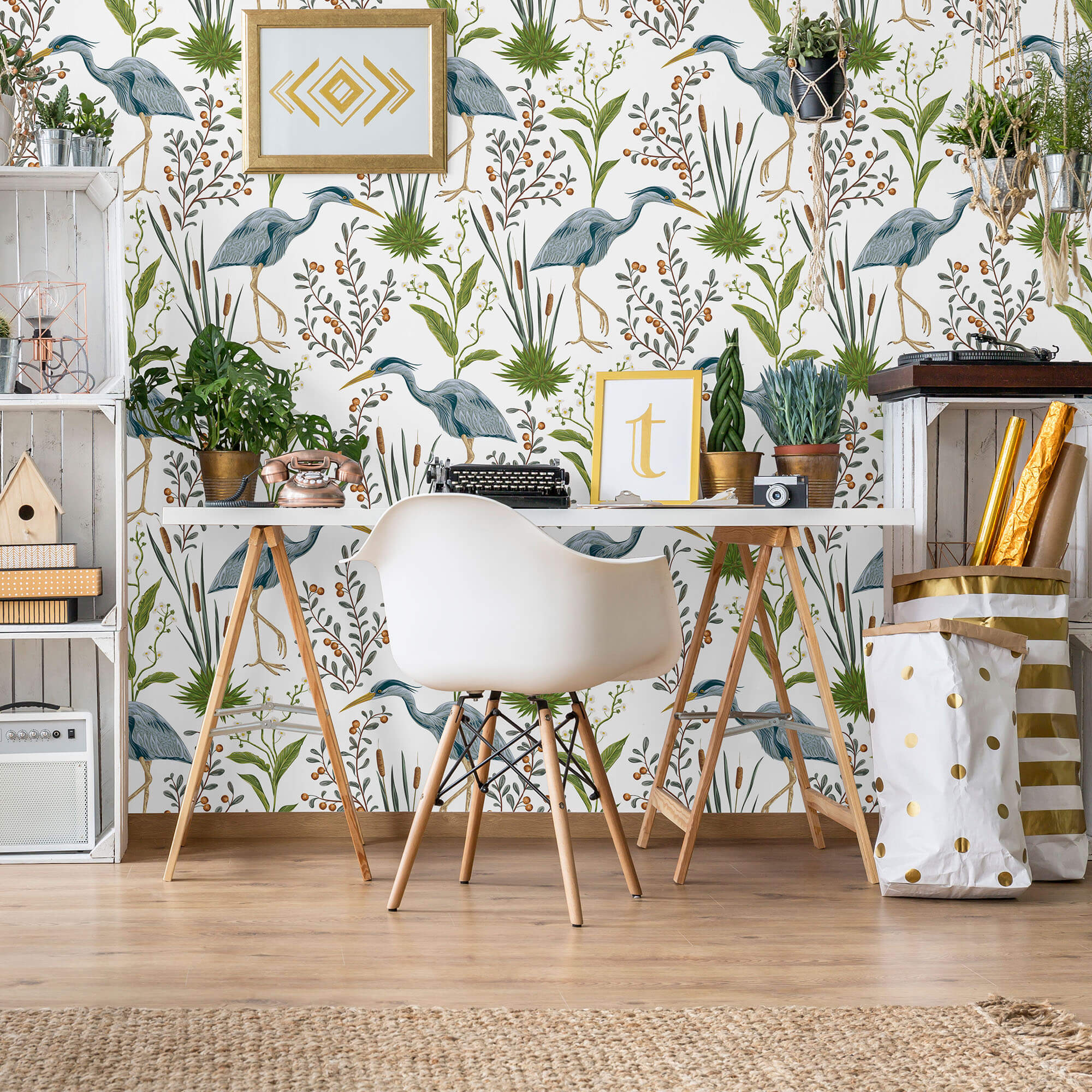 Blue Bird Animal Wallpaper 9623 - Nature Inspired Wall Decor for Living Room, Bedroom & Nursery | Peel and Stick Removable Wall Mural
