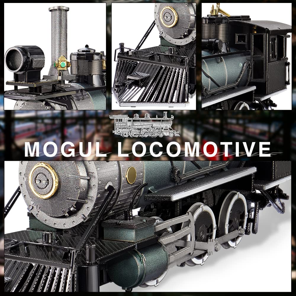 Piececool 3D Metal Puzzle for Adults - Mogul Steam Engine Model Kit | Challenging DIY Building Kit for Hobbyists | Perfect Birthday & Christmas Gift for Engineers & Collectors | Great for Home Decoration, Office Display & STEM Education