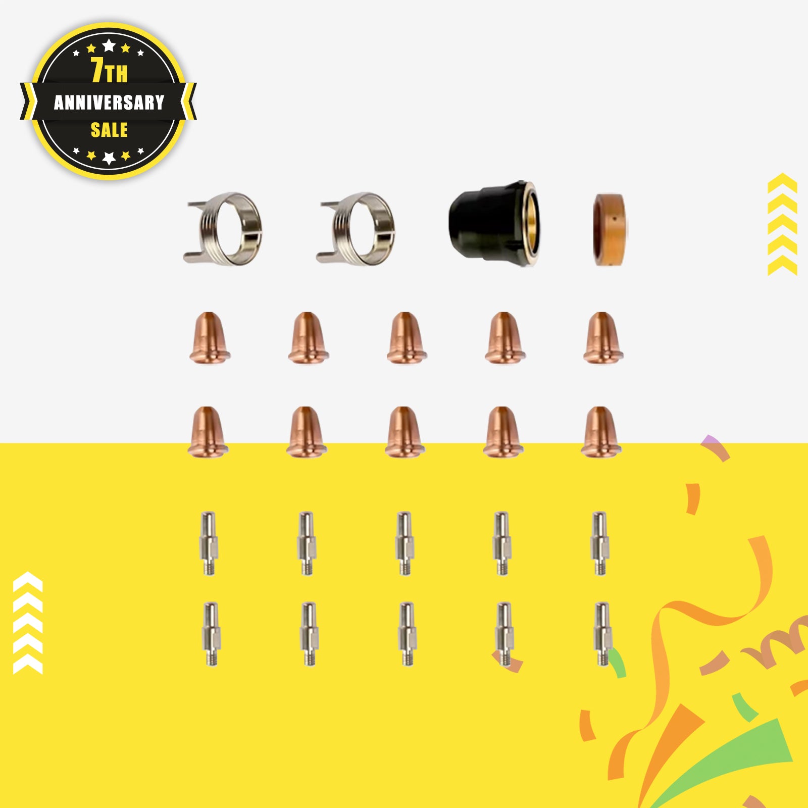 SSimder 24PCS IPT40 Pilot ARC Plasma Cutting Consumables Kit - Replacement Tips & Electrodes for Plasma Cutter - Compatible with Hypertherm Powermax - Perfect for Metal Fabrication, Automotive Repair & Industrial Cutting