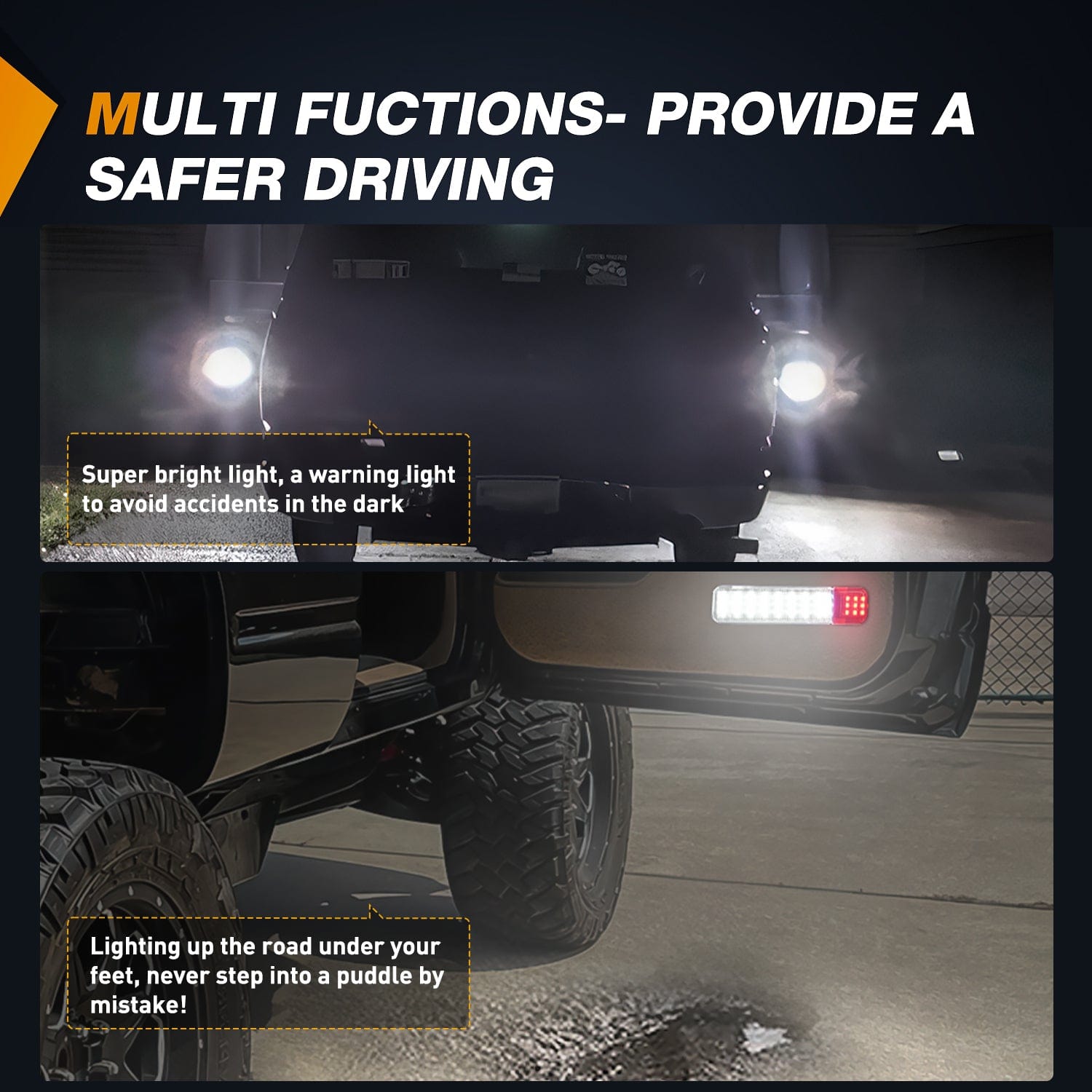 4PCS LED Interior Door Panel Light Courtesy Warning Lights - White & Red, Plug and Play for Chevy GMC C/K Silverado Sierra 1500 2500 3500 HD Suburban Cadillac Escalade Hummer H2 - Perfect for Nighttime Safety & Interior Customization