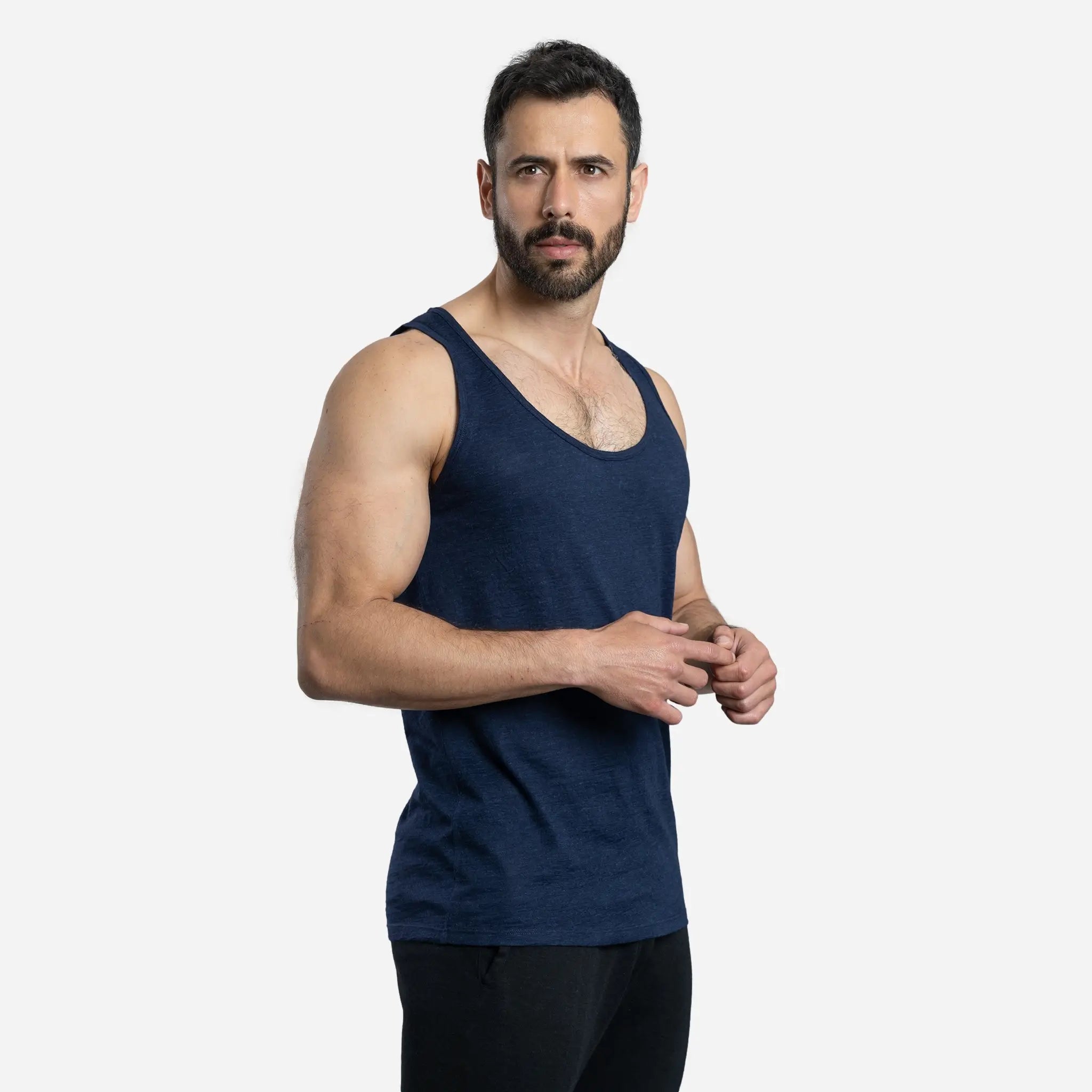 Ultralight Men's Alpaca Wool Tank Top - 160 GSM | Breathable & Moisture-Wicking for Outdoor Activities, Travel & Summer Wear