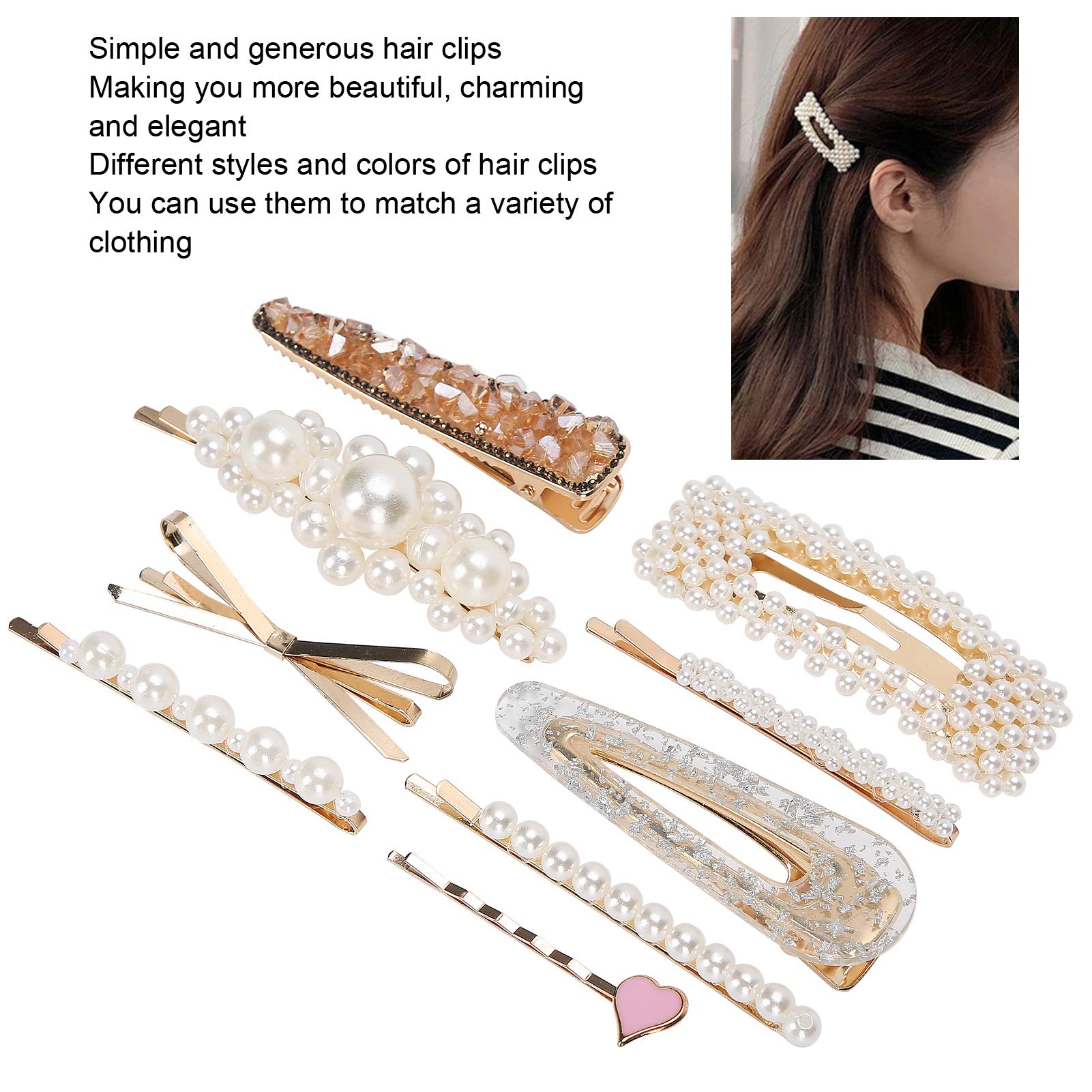 9Pcs Durable Hair Clips for Women & Girls - Hair Barrettes Gift Set for Daily Styling