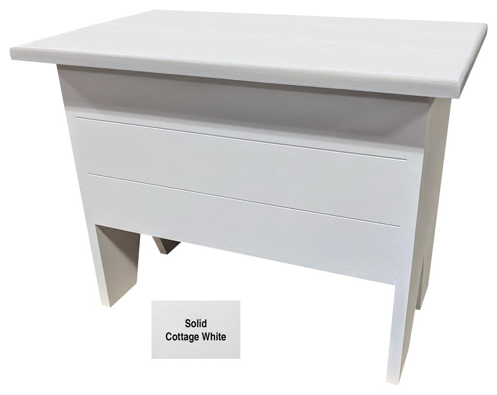 2' Long Rustic Entryway Bench in Solid Cottage White - Perfect for Farmhouse, Cottage, or Shabby Chic Home Decor