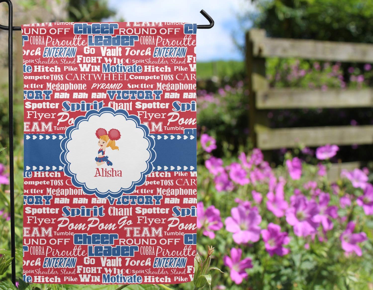 Custom Cheerleader Garden Flag - Double-Sided with Name for Outdoor Decor