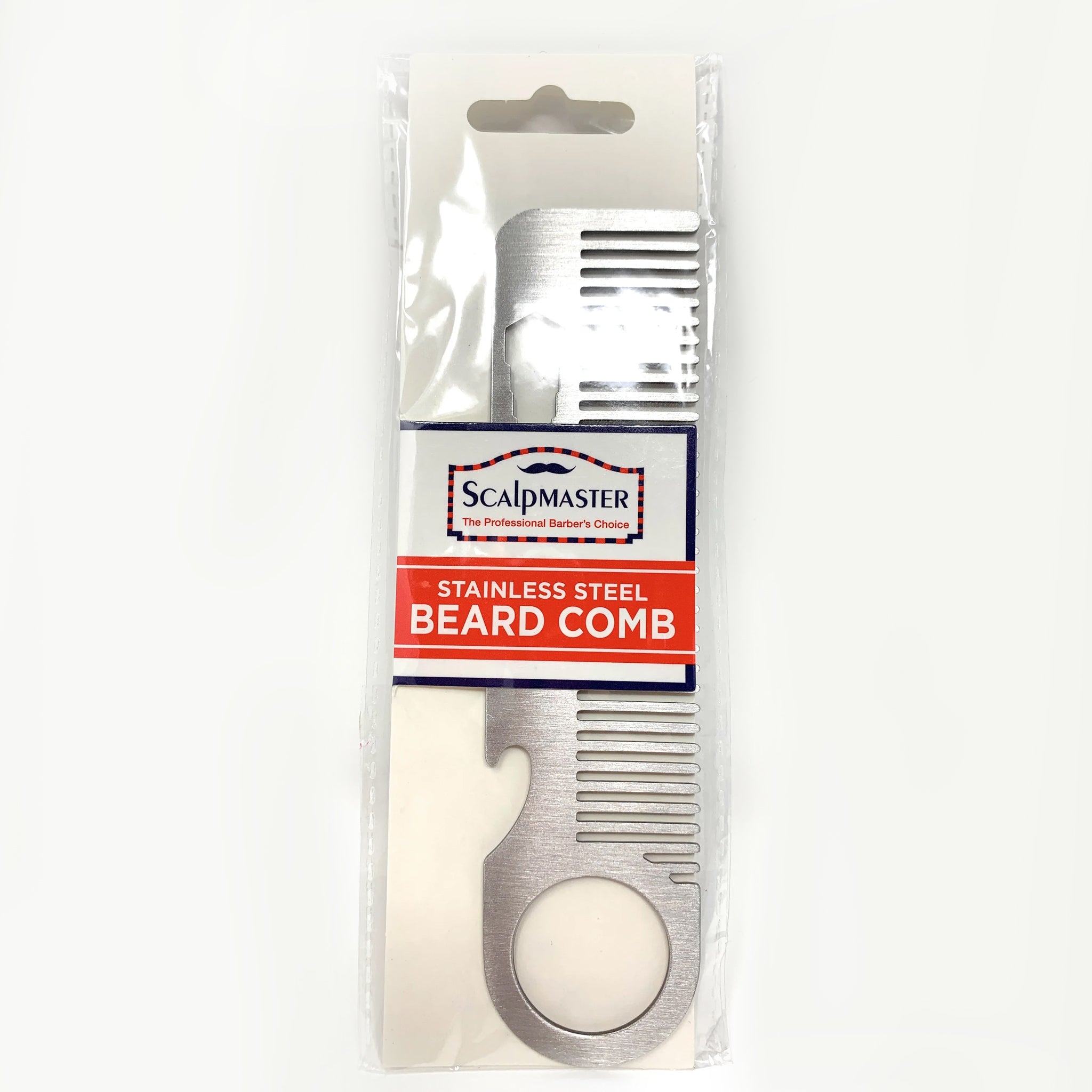 Scalpmaster Stainless Steel Beard Comb - Premium Grooming Tool for Men - Perfect for Beard Trimming, Styling & Travel - 1 Piece - Ideal for Home, Gym & On-the-Go Use