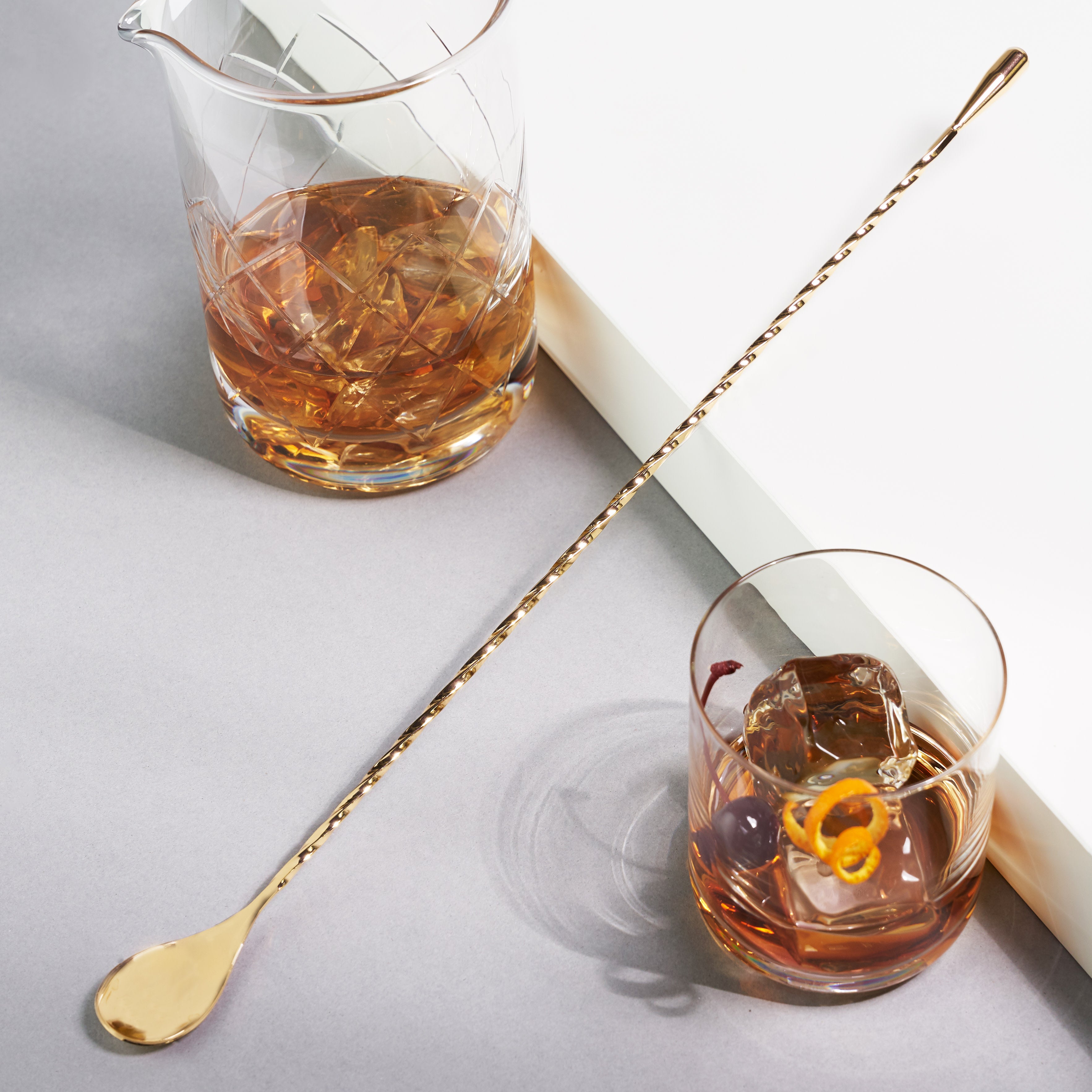 Belmont 40cm Weighted Bar Spoon - Professional Stainless Steel Cocktail Mixing Tool for Bartenders - Perfect for Mixing, Stirring & Layering Drinks at Home Bars & Cocktail Parties