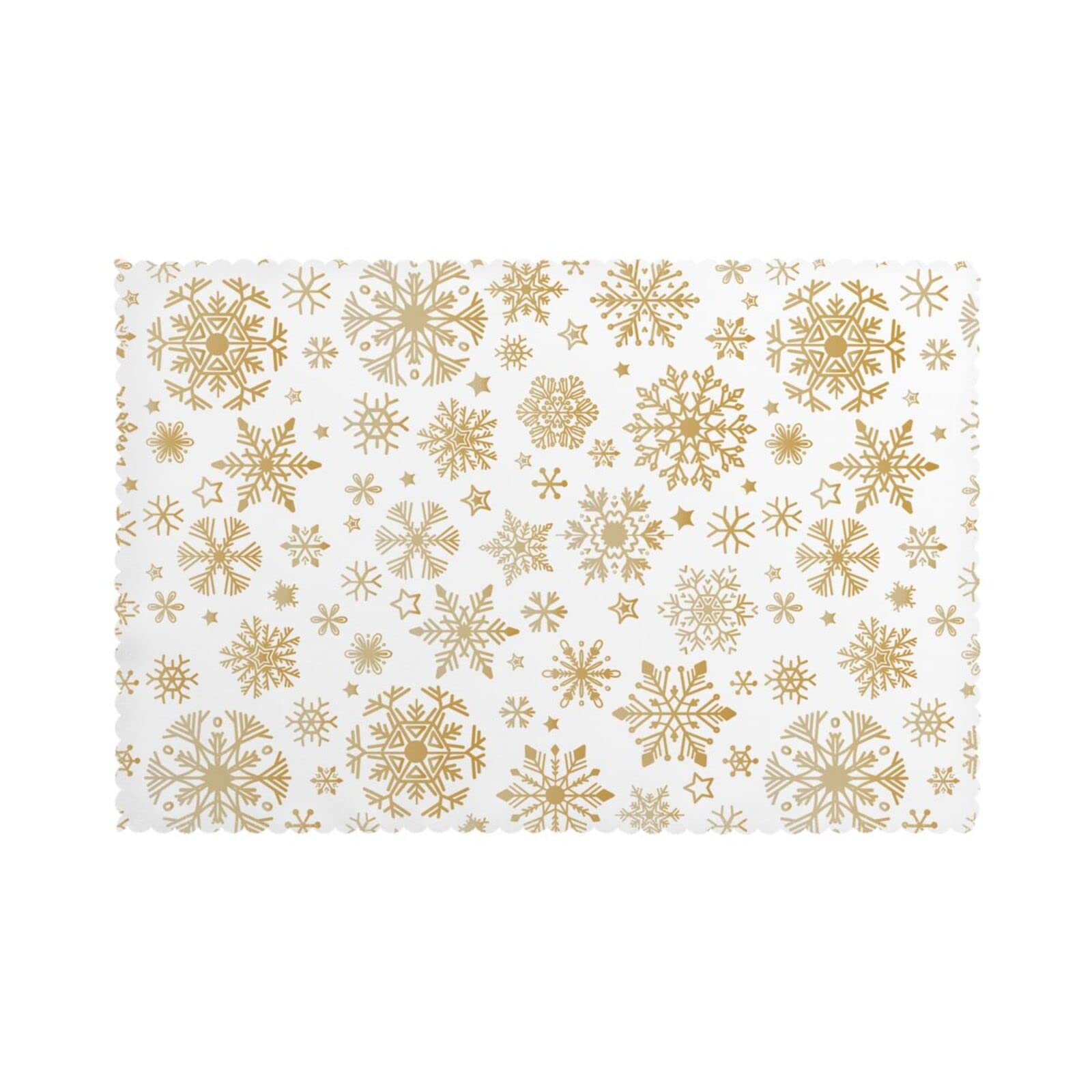 Christmas Gold Placemats Set of 6 - Non-Slip Heat Resistant Washable Table Mats for Kitchen, Dining, Wedding & Holiday Decor | Perfect for Christmas Dinner, Thanksgiving, and Festive Gatherings