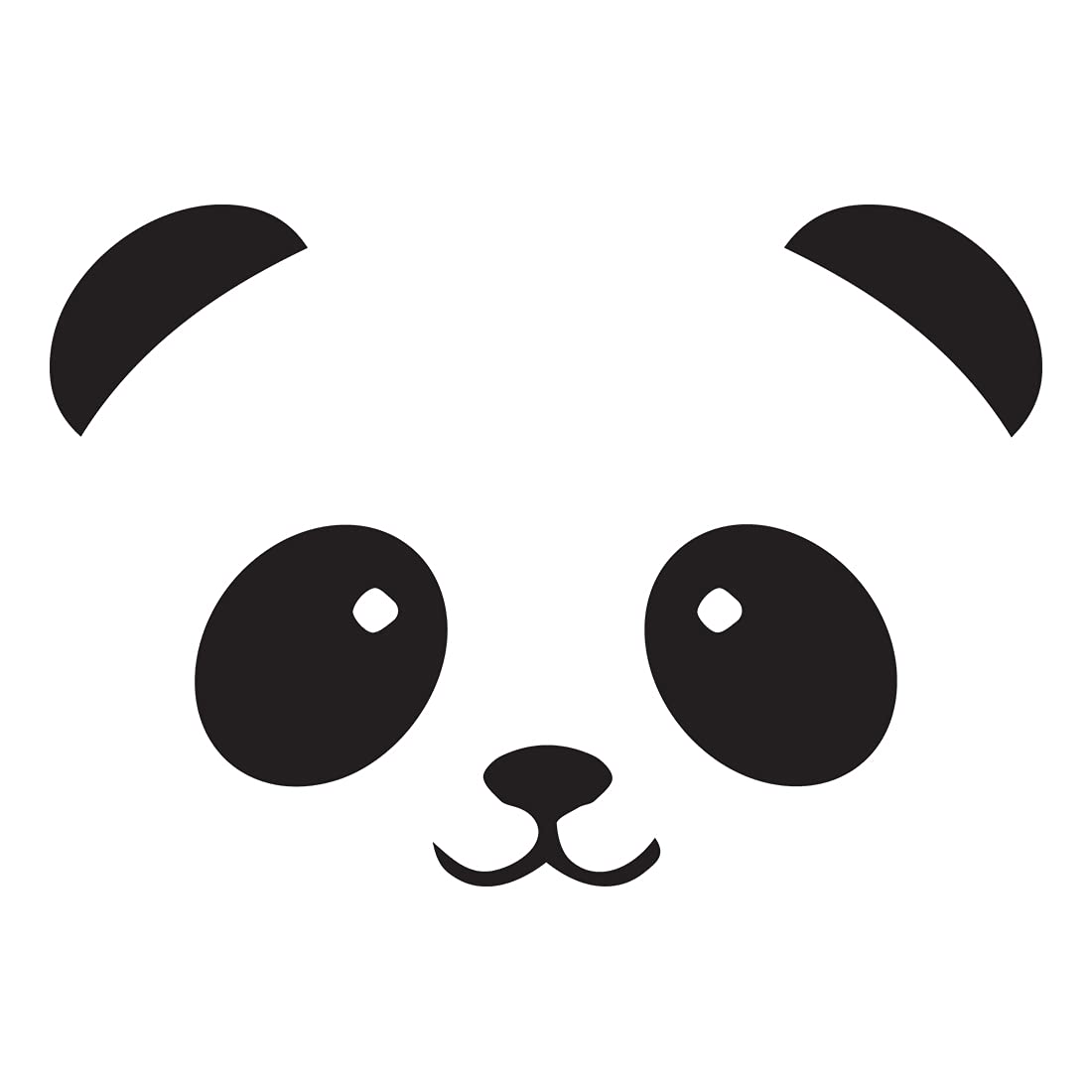 Premium Waterproof Vinyl Decal Stickers (Set of 2) - Cute Panda Face Design for Laptop, Phone, Helmet, Car Window, Mug & Wall Decor - Durable Adhesive for Indoor & Outdoor Use