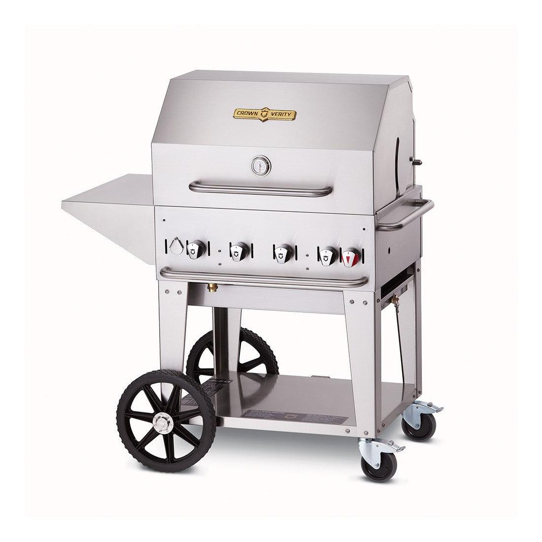 Crown Verity CV MCB 30PKG 30-Piece Mobile BBQ Grill Set with Liquid Propane - Perfect for Outdoor Camping, Tailgating & Backyard Parties