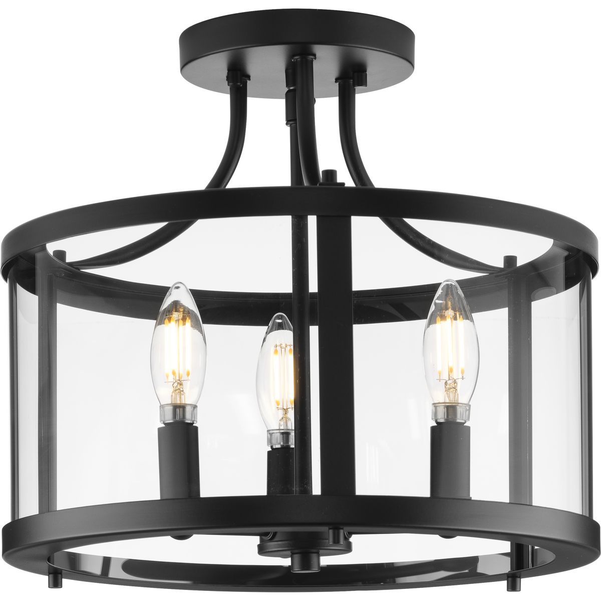 Gilliam Collection 13 Inch 3-Light Semi Flush Mount Ceiling Light Fixture - Perfect for Bedroom, Dining Room, and Hallway Lighting