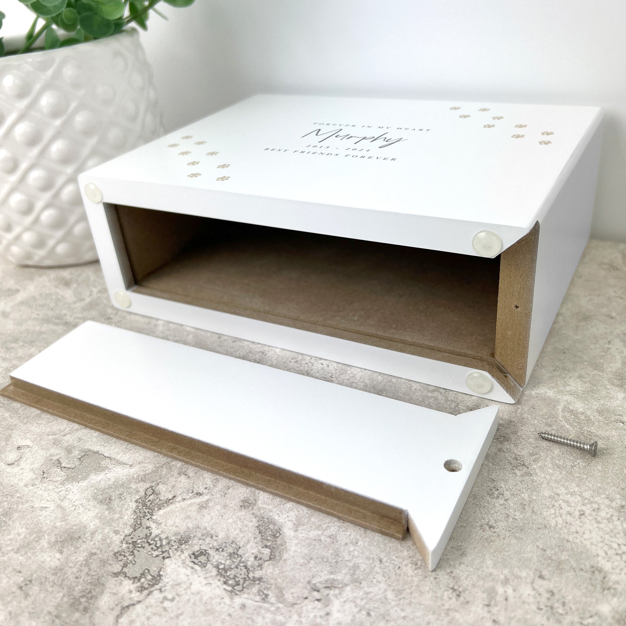 Personalized Neutral Paw Prints Pet Cremation Urn for Ashes | 1.09 Liters (3.7 oz) | Memorial Keepsake for Dogs, Cats & Small Pets | Perfect for Home Display or Memorial Ceremony
