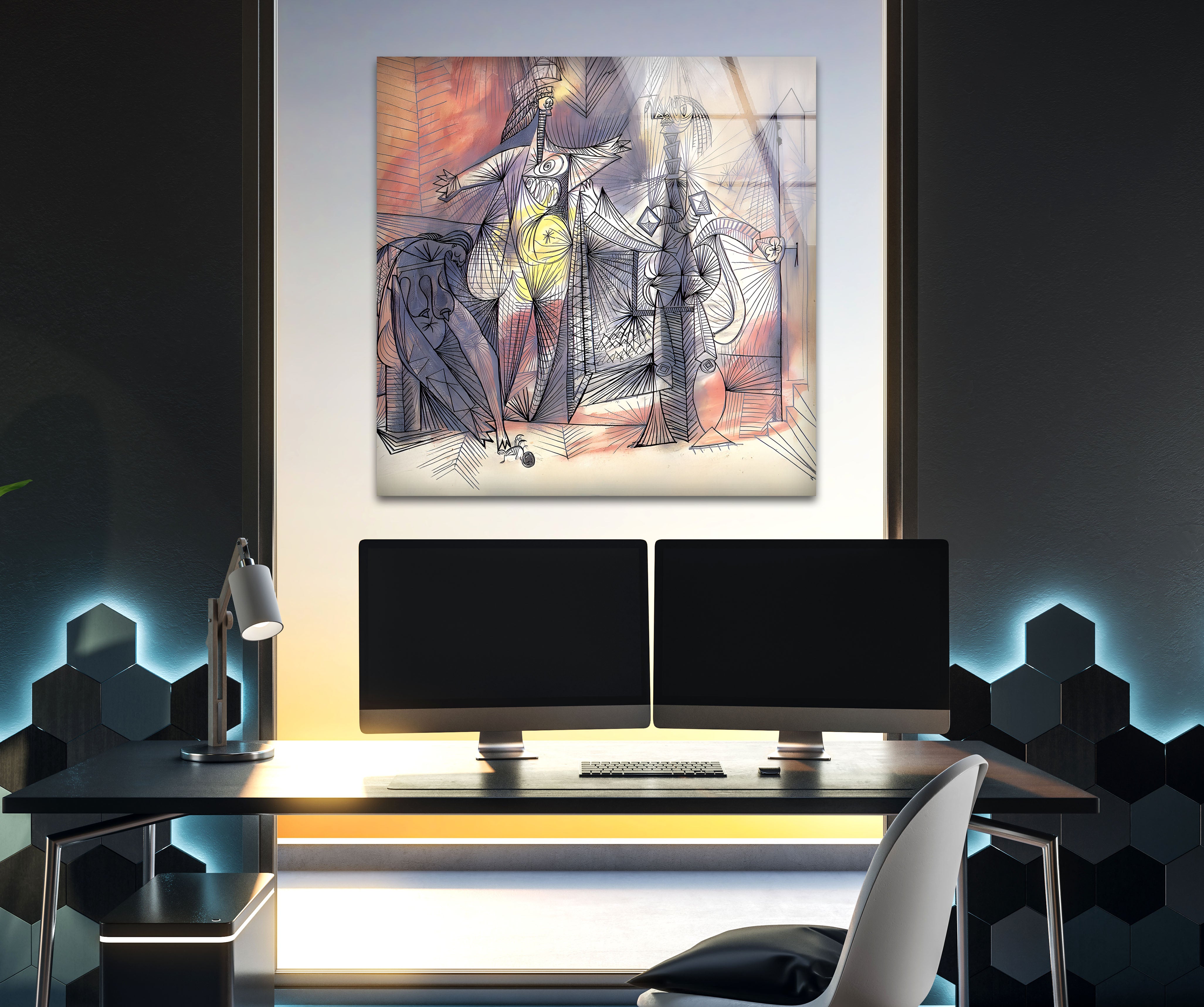 Pablo Picasso 'Bathers With Crab' Glass Wall Art - Stunning Home Decor for Living Room, Bedroom & Office