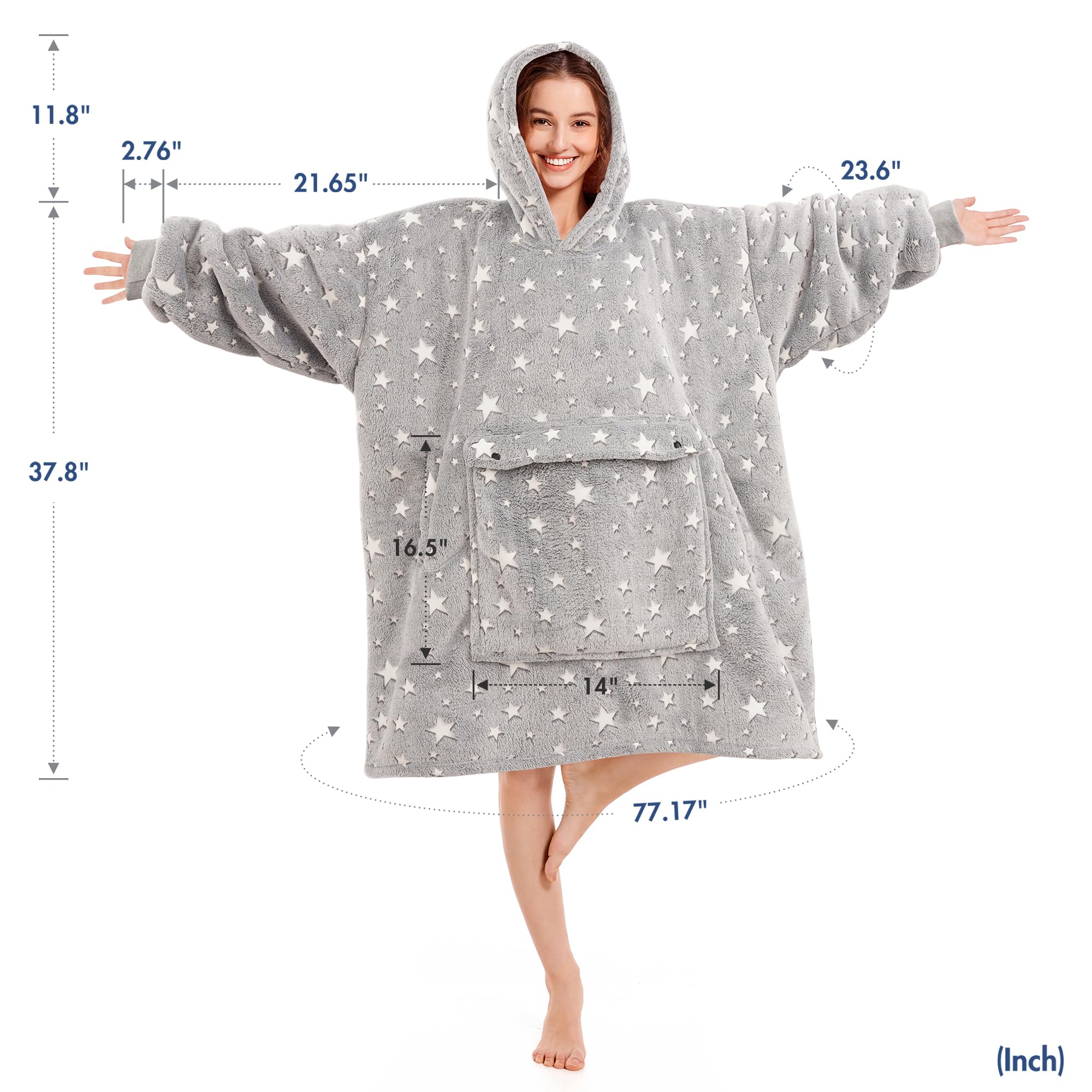 Premium Sherpa Fleece Blanket Hoodie for Women - Oversized Wearable Hooded Blanket, Soft & Warm, Perfect for Lounging, Camping, and Birthday Gifts