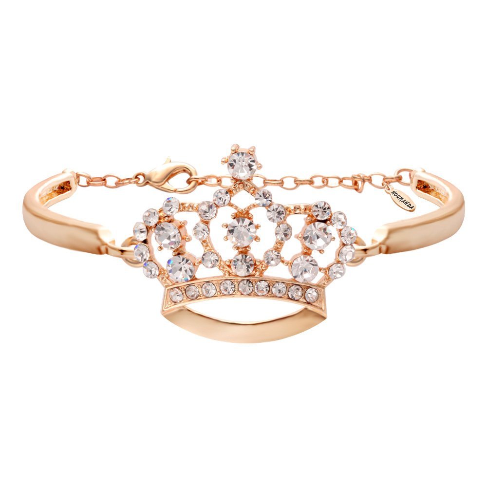 NOUMANDA Fashion Crystal Crown Bracelet for Women - Elegant Simple Jewelry Gift for Parties, Weddings & Special Occasions