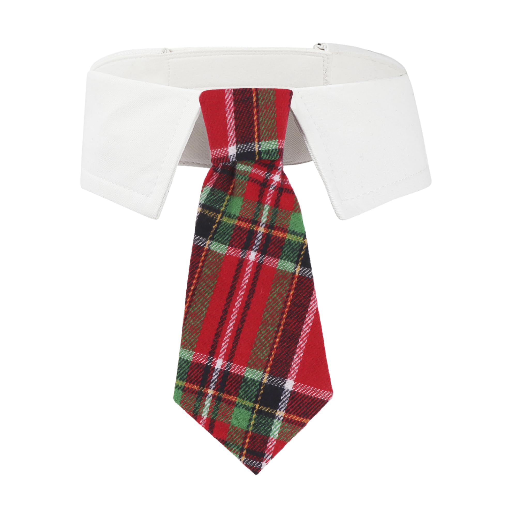 ADOGGYGO Red Plaid Christmas Dog Necktie Tuxedo Collar - Festive Pet Bow Tie for Small, Medium & Large Dogs - Perfect for Holiday Parties, Photos & Christmas Celebrations