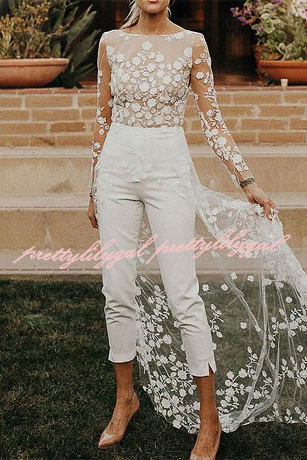 Elegant White Wedding Jumpsuit for Women - Chic Bridal Romper for Beach Elopement & Summer Weddings
