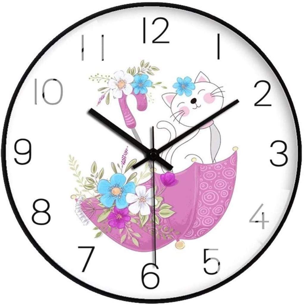 YONGJUN 10in Cartoon Animal Wall Clock - Cute Quartz Clock for Kids Room, Bedroom, Living Room & Home Decor - Silent Non-Ticking, Battery Operated (25.5cm, Color E) - Perfect for Nursery, Playroom & Gift Giving