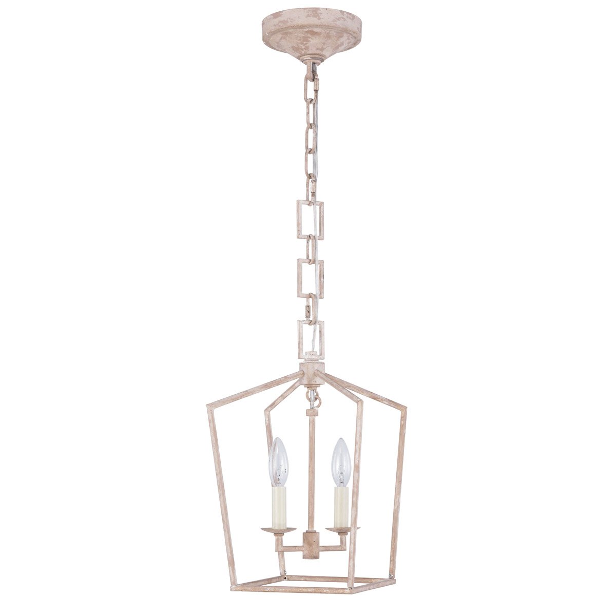 Denmark 2-Light Ivory Wash Pendant Light Fixture - Perfect for Kitchen Island, Dining Room, and Entryway Lighting