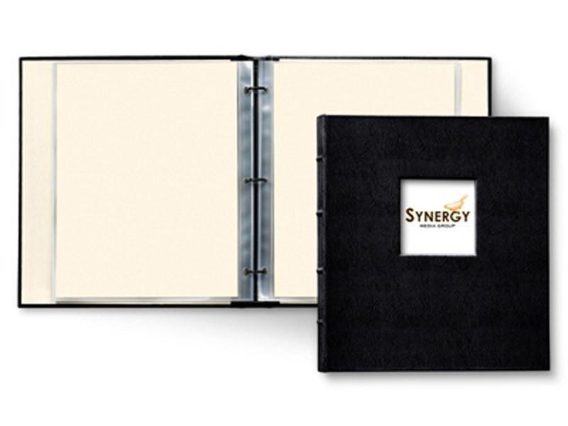 Premium Bonded Leather Presentation Binder with Clear View Window - Professional Business Reports, Portfolios & Document Organization for Office & School Use