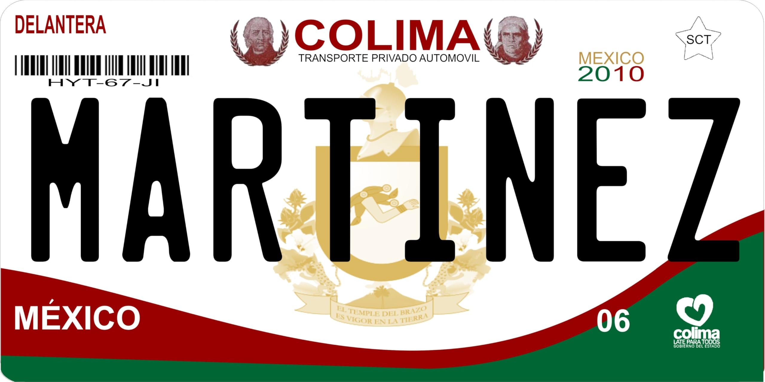 Custom Mexico Colima Photo License Plate - Personalized Car Tag with Your Name & State - Perfect for Souvenirs, Gifts & Vehicle Decoration