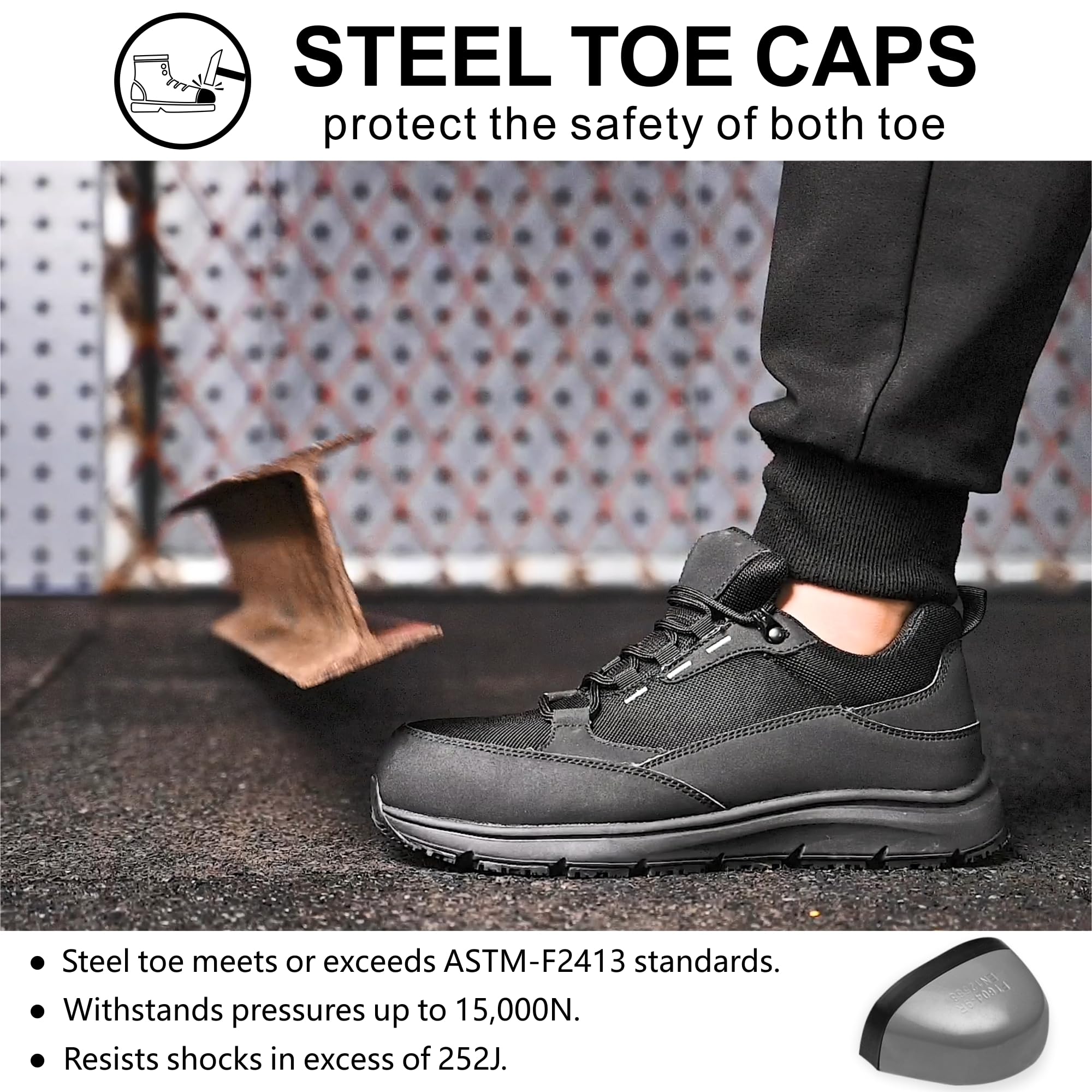Men's & Women's Steel Toe Work Boots - Waterproof, Slip Resistant Safety Shoes for Construction, Warehouse & Outdoor Jobs