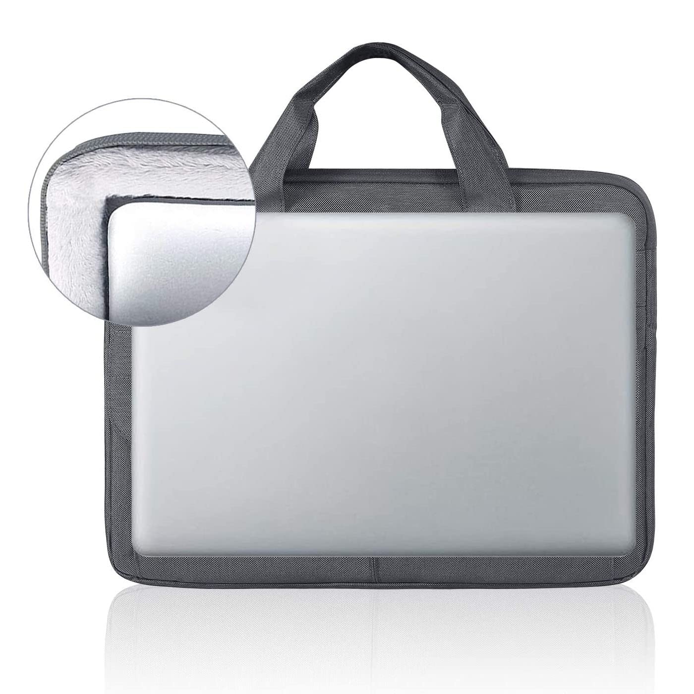 LANDICI Slim Waterproof Laptop Bag 13-14 Inch - Lightweight Carrying Case with Shoulder Strap for MacBook Air 13/13.3 M1 M2, MacBook Pro 13/14, Chromebook 14 - Perfect for Work, School & Travel (Grey)
