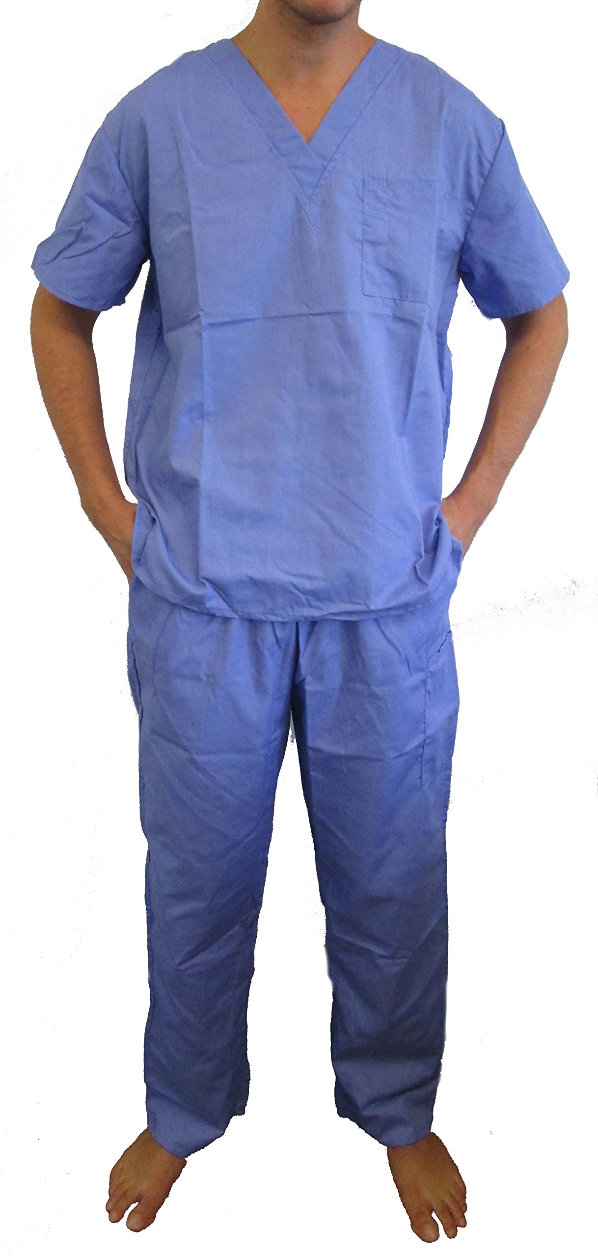 Tropi Men's & Unisex 4-Pocket Medical Scrubs Uniform Set - V-Neck Top & Pants for Doctors, Nurses, Healthcare Professionals - Comfortable Workwear for Hospital, Clinic & Medical Office
