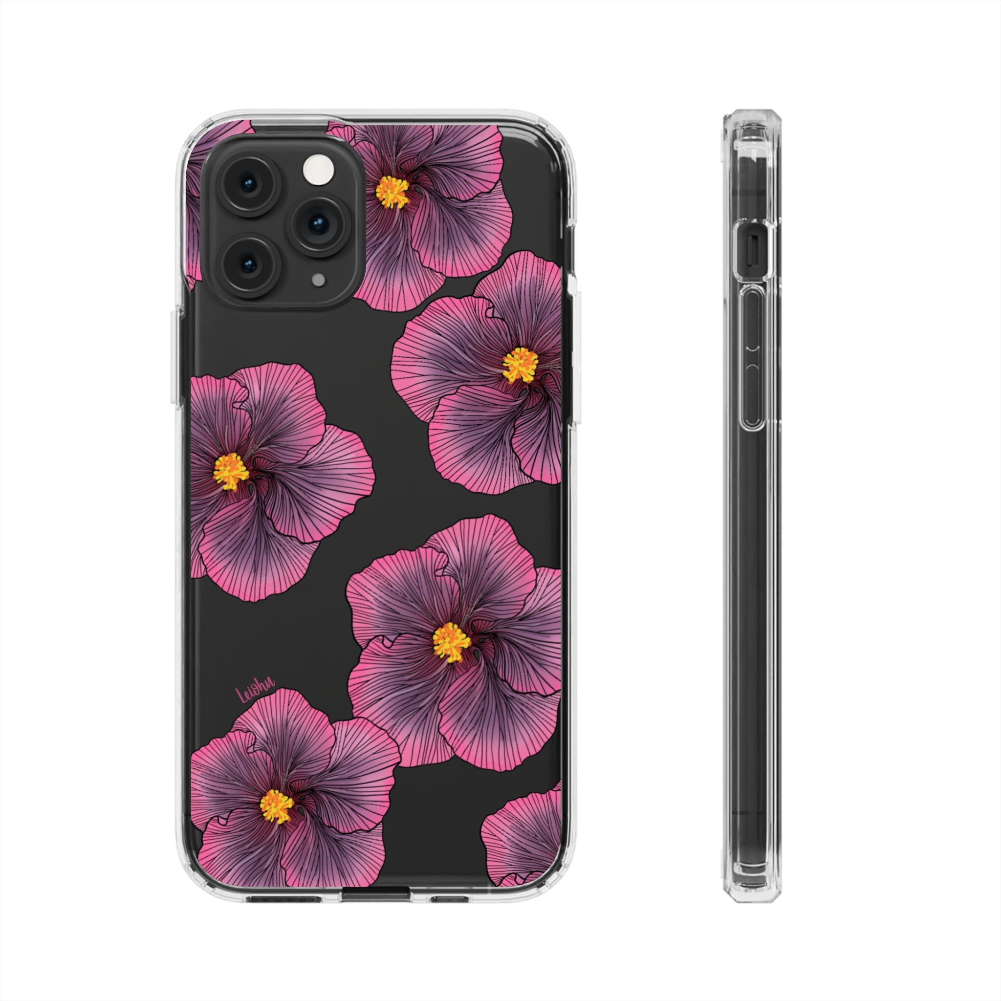 Sunset Hibiscus Clear Phone Case - Durable Protective Cover for iPhone & Samsung | Perfect for Everyday Use, Travel & Outdoor Activities