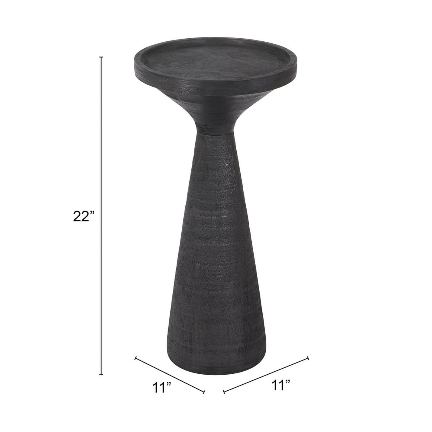 Zuo Omni Modern Side Table - Black End Table for Living Room, Bedroom, or Office - Compact Nightstand with Sleek Design for Small Spaces