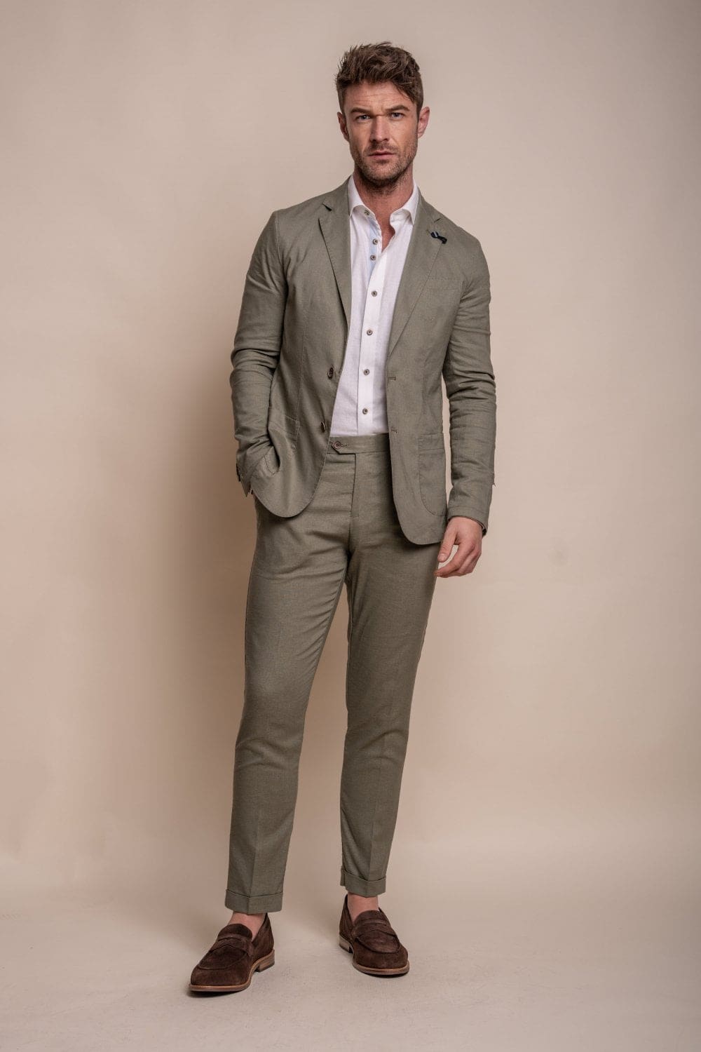 Cavani Alvari Men's Sage Blazer - Slim Fit Casual Sports Coat for Business & Wedding - Perfect for Office, Formal Events & Special Occasions