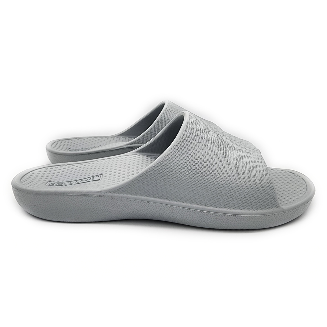 Archline Rebound Orthotic Slides for Plantar Fasciitis Relief - Stone Grey - Comfortable Recovery Sandals for Men & Women - Perfect for Post-Surgery, Home & Outdoor Use