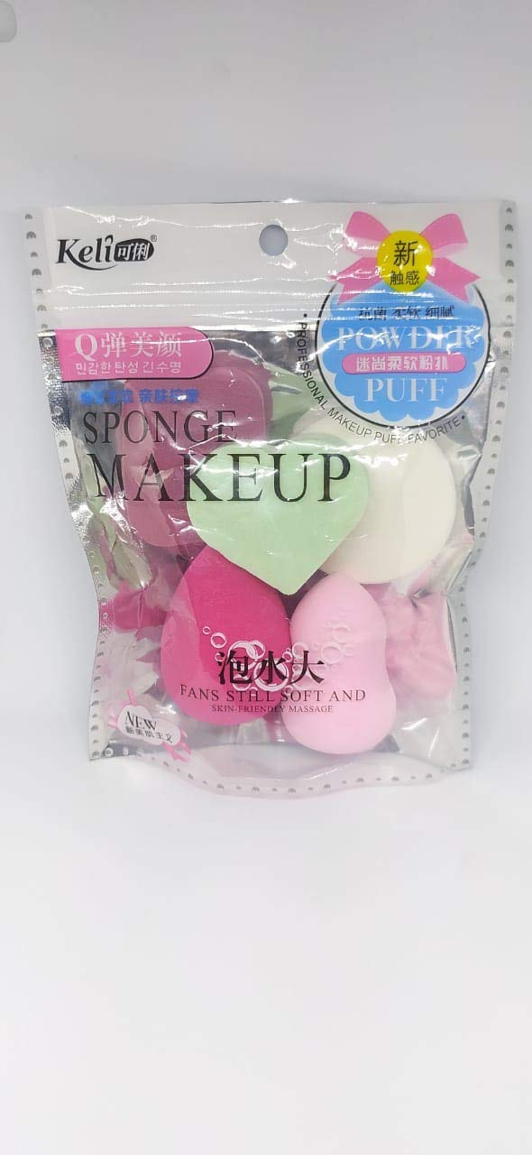 KHODAL IMPEX Makeup Sponge Beauty Blender Puff - Set of 6 Cosmetic Sponges for Flawless Foundation & Concealer Application (Colors May Vary) | Perfect for Professional Makeup, Daily Beauty Routine & Travel Essentials